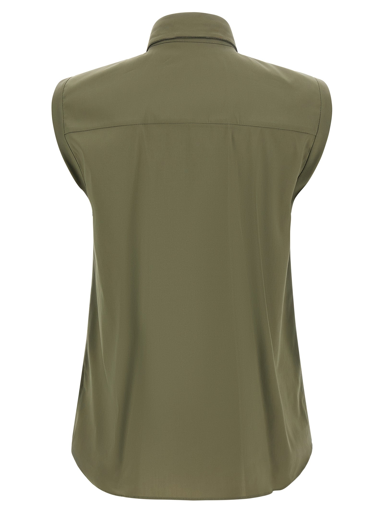 Brunello Cucinelli Bicolor Cotton Blouse Brunello Cucinelli