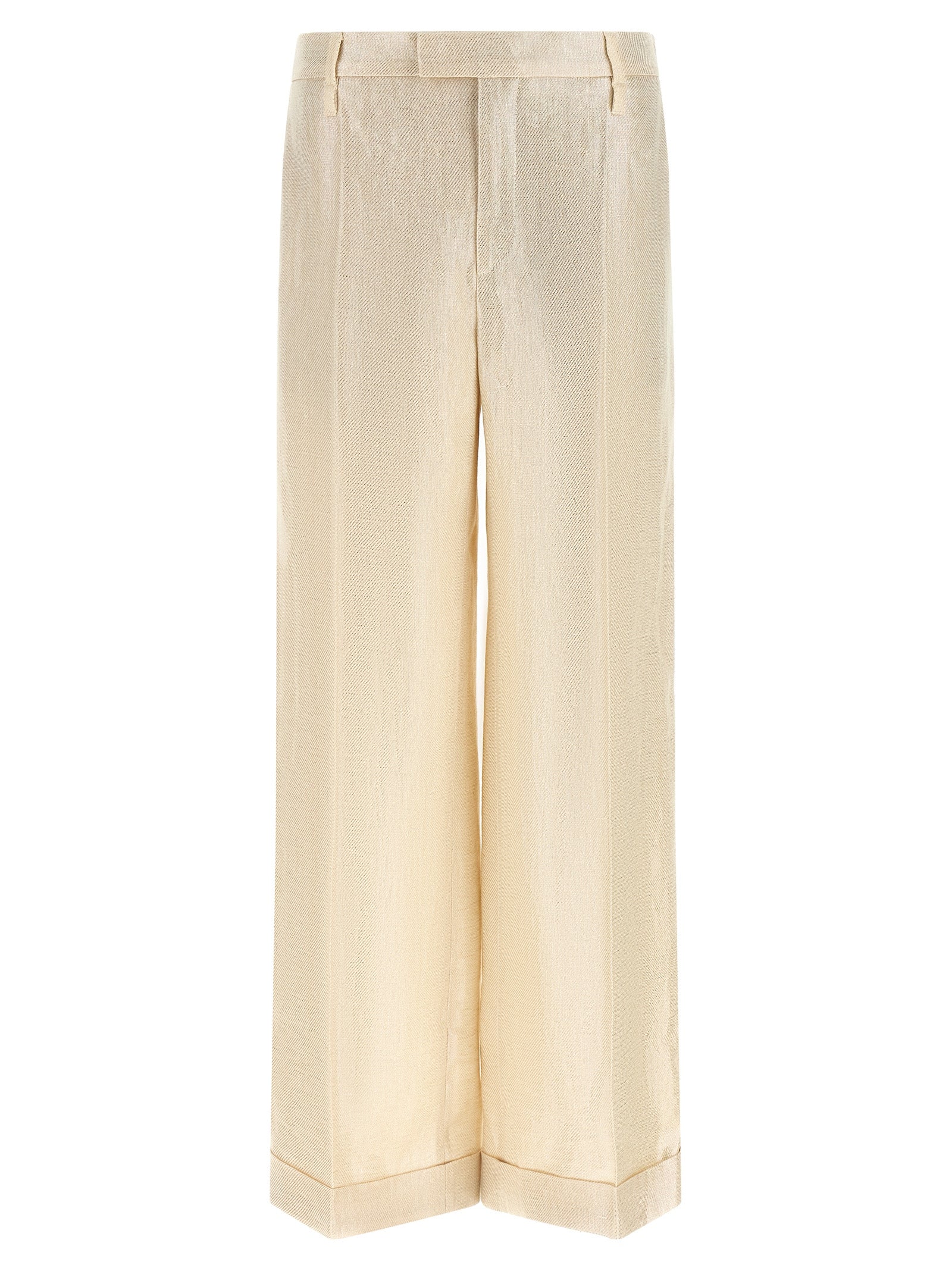 Brunello Cucinelli Gold Linen Casual Pants Brunello Cucinelli