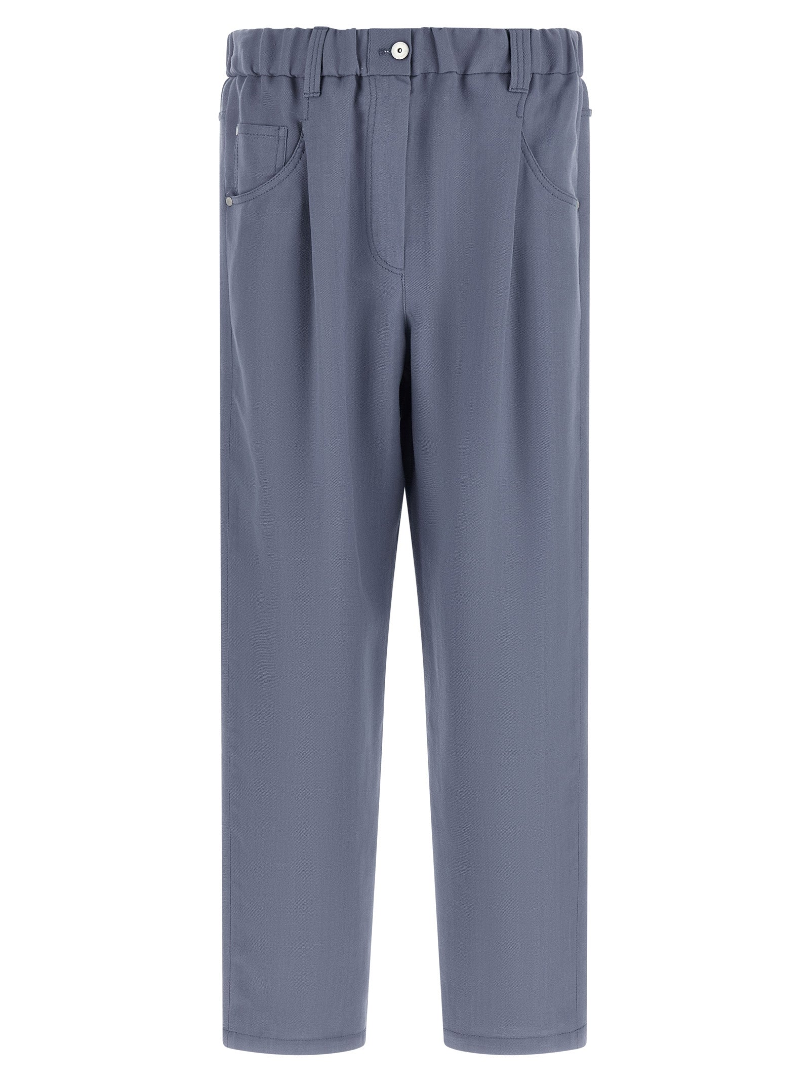Brunello Cucinelli Blue Viscose Casual Pants Brunello Cucinelli