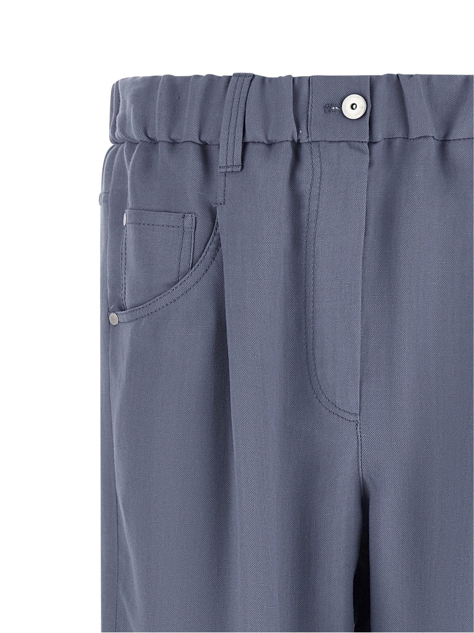 Brunello Cucinelli Blue Viscose Casual Pants Brunello Cucinelli
