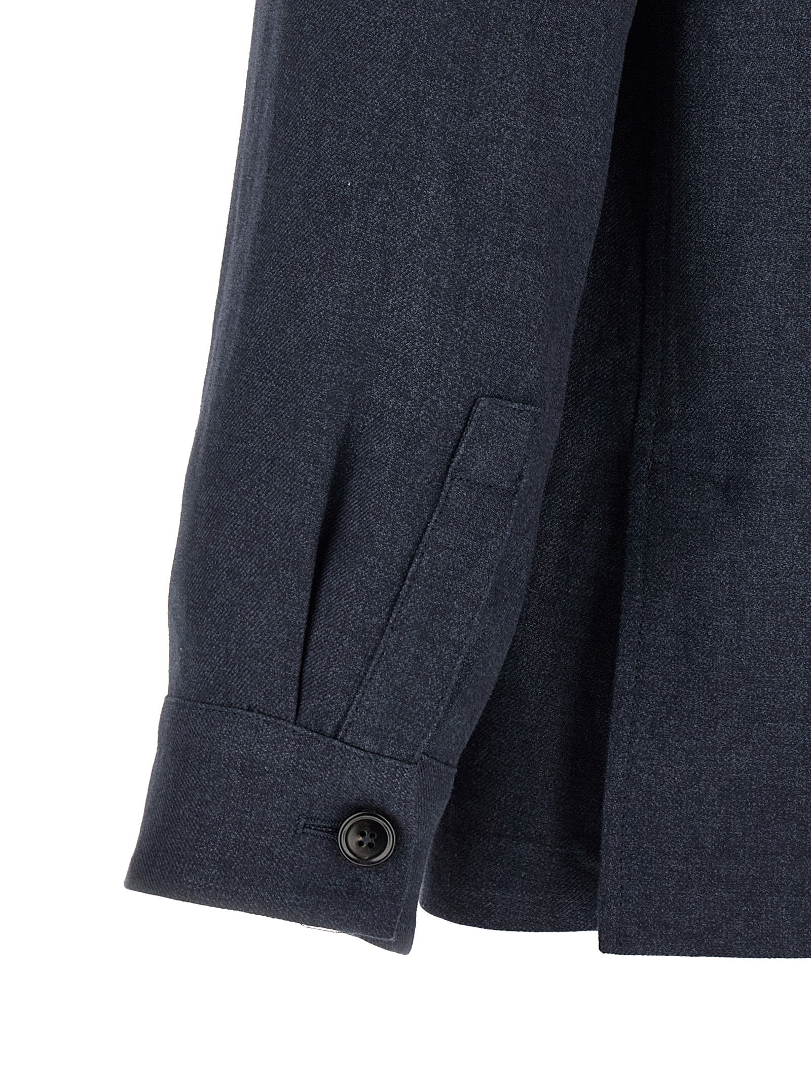 ZEGNA Blue Linen Full-Length Jacket ZEGNA