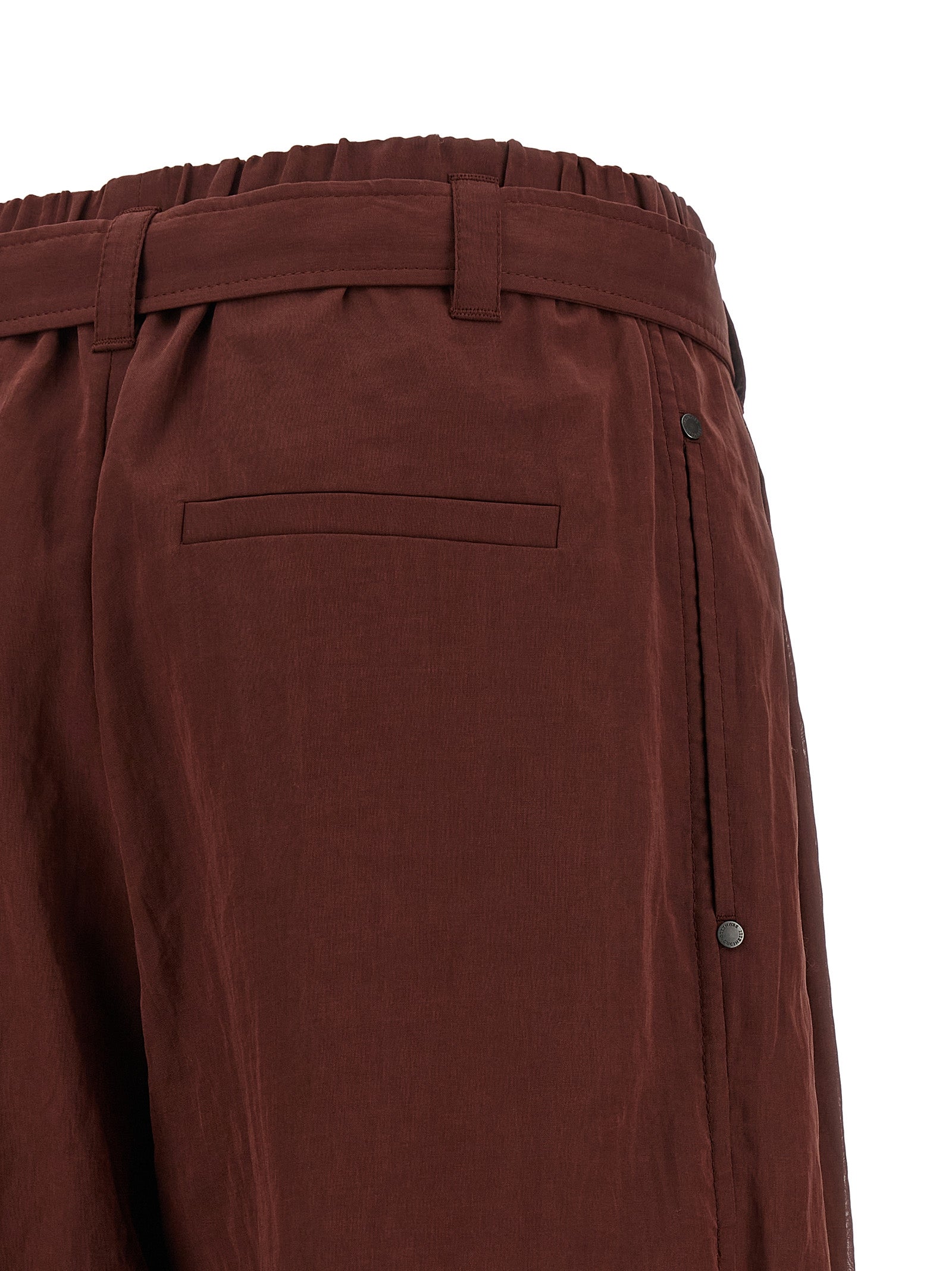 Brunello Cucinelli Bordeaux Cotton Flared Pants Brunello Cucinelli