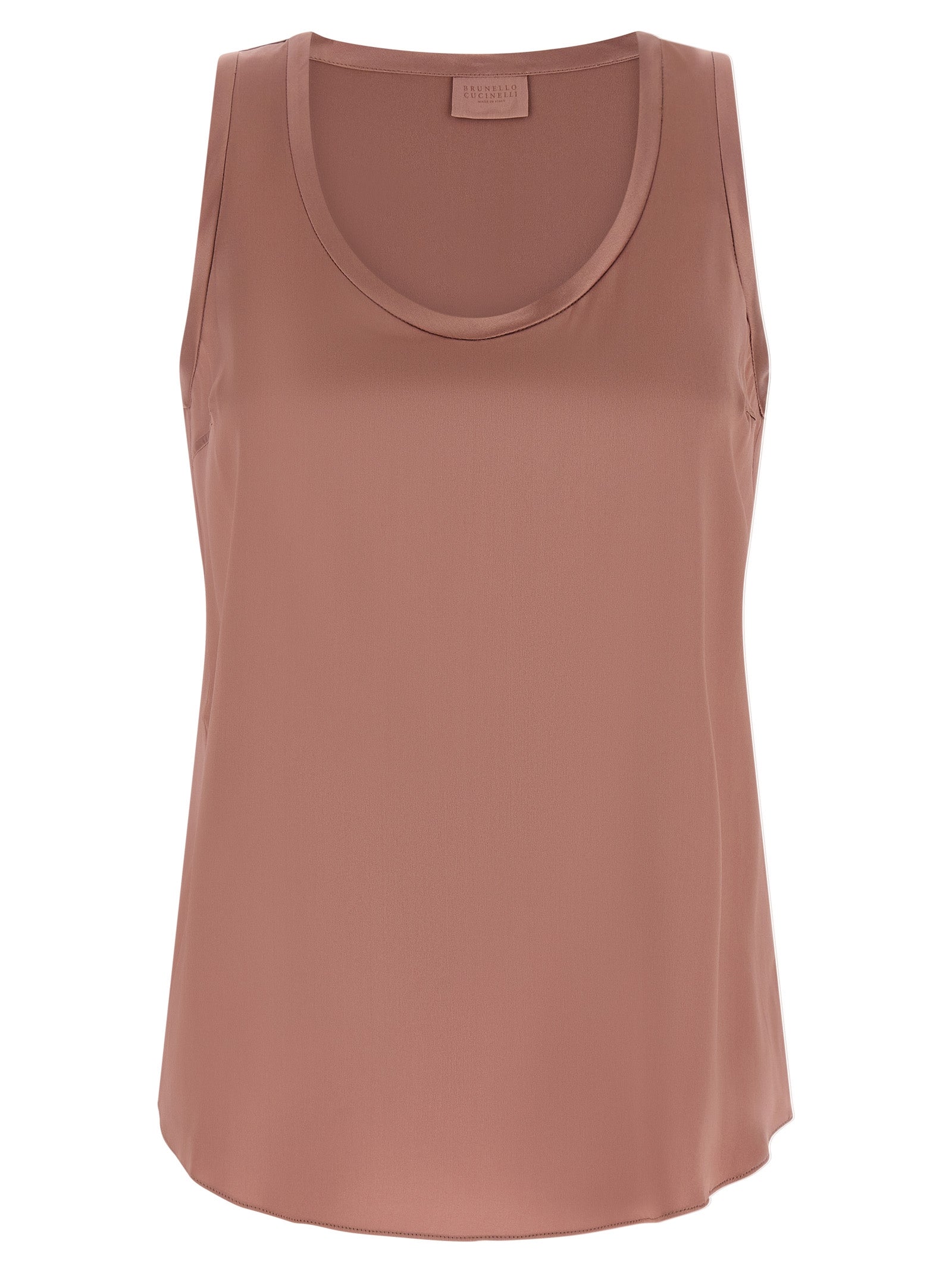 Brunello Cucinelli Multicolor Silk Sleeveles T-Shirt Brunello Cucinelli