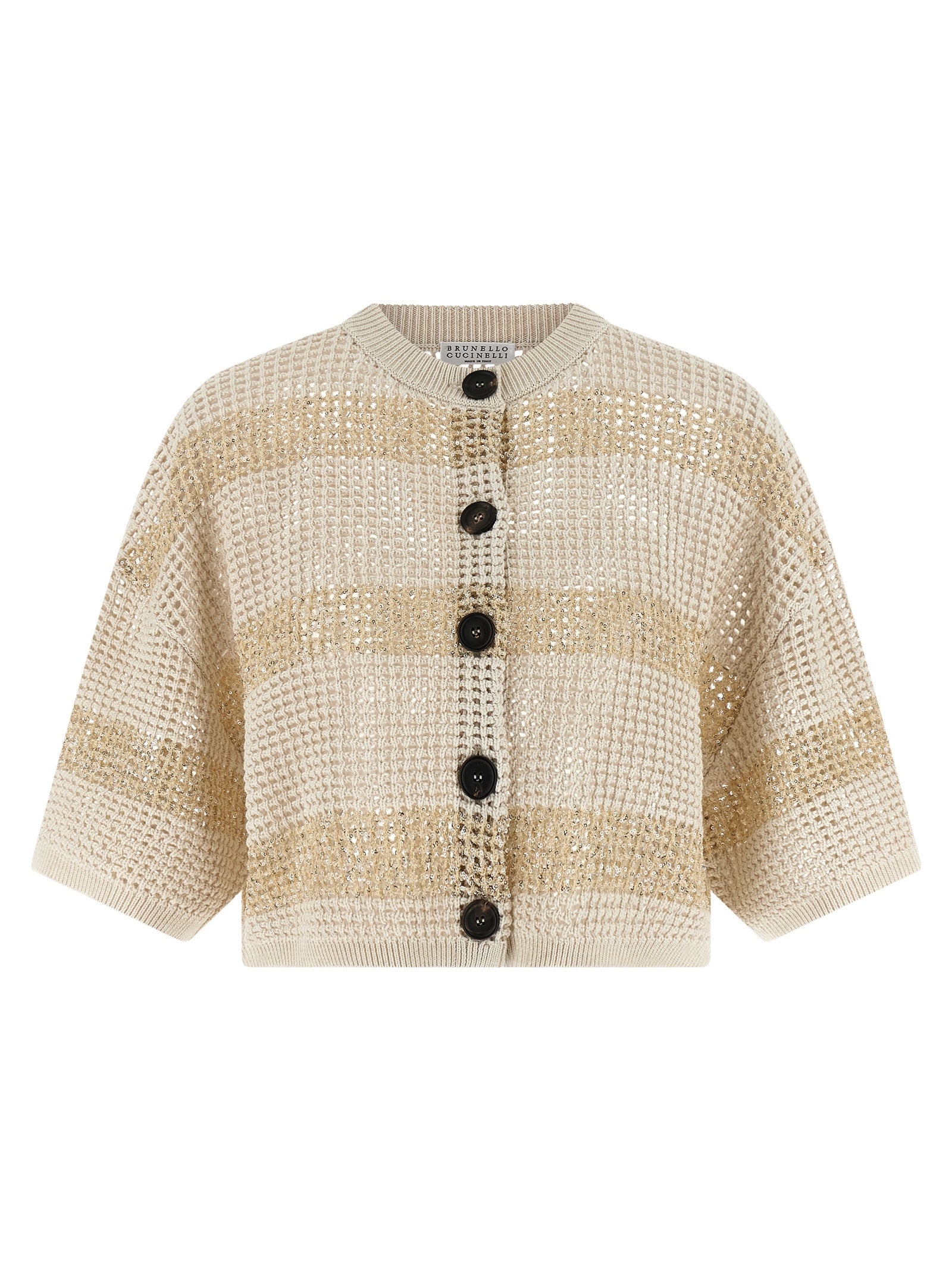 Brunello Cucinelli Beige Cotton Cardigan Brunello Cucinelli