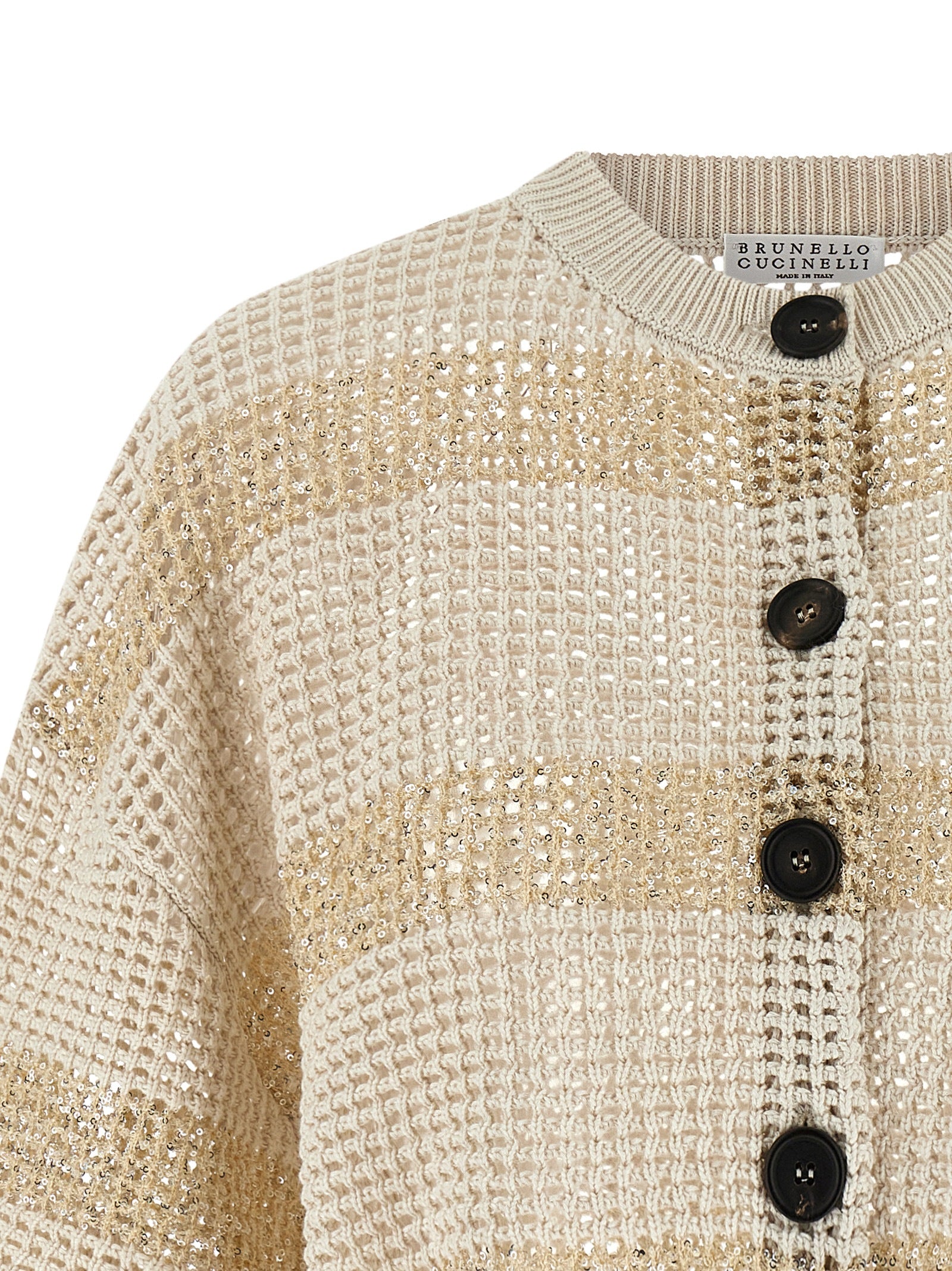 Brunello Cucinelli Beige Cotton Cardigan Brunello Cucinelli