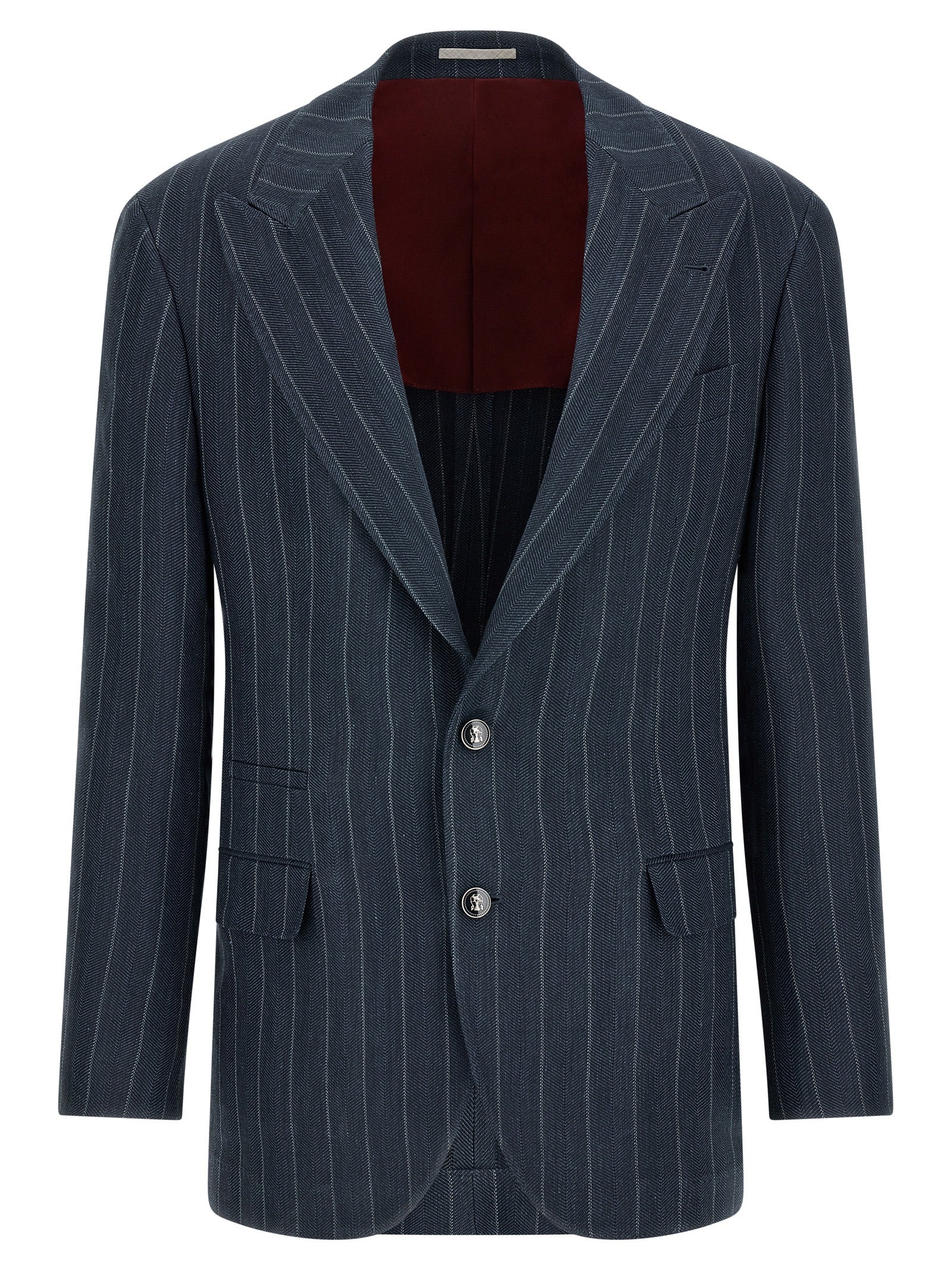 Brunello Cucinelli Blue Hemp Blazer Brunello Cucinelli