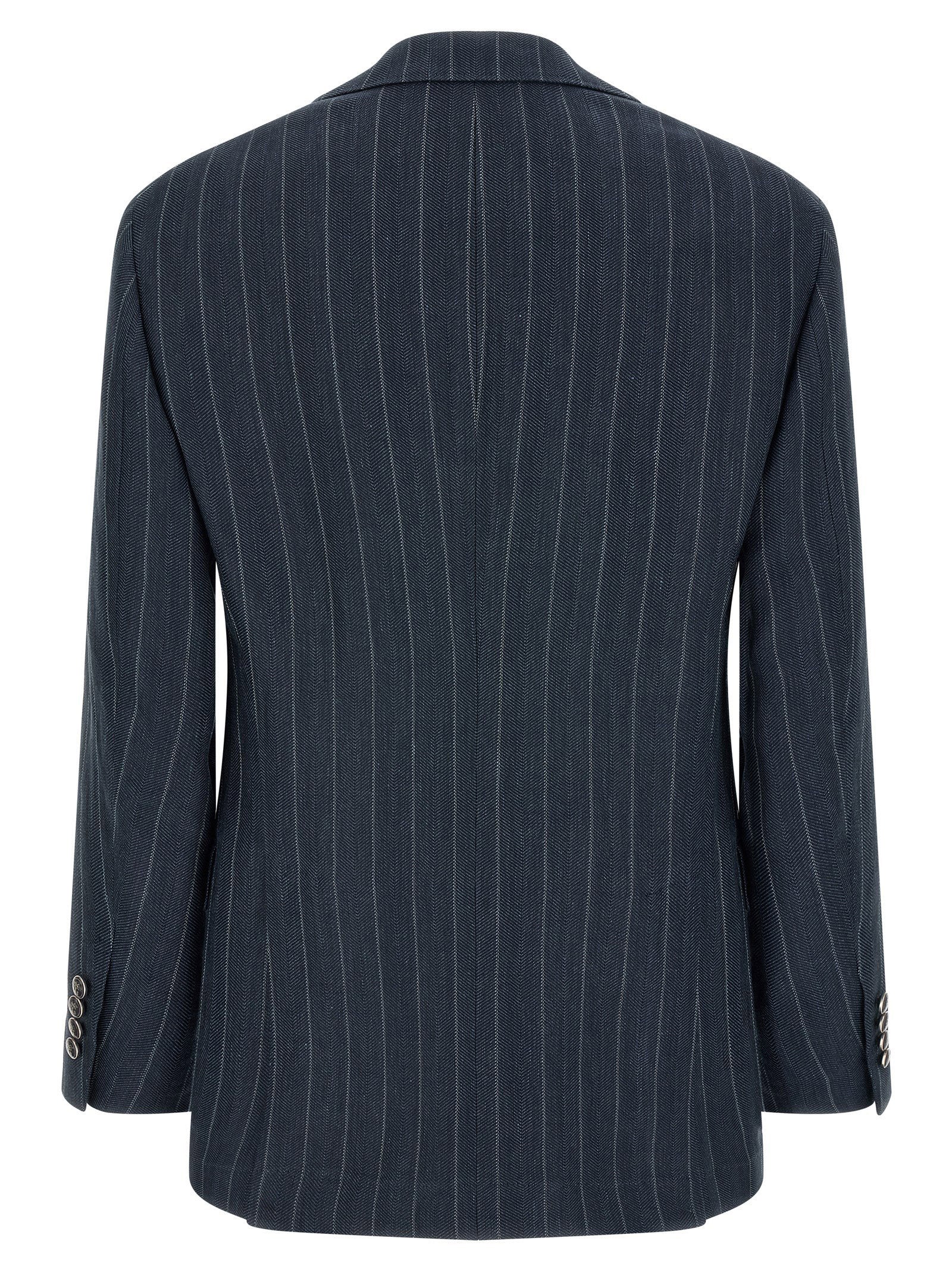 Brunello Cucinelli Blue Hemp Blazer Brunello Cucinelli