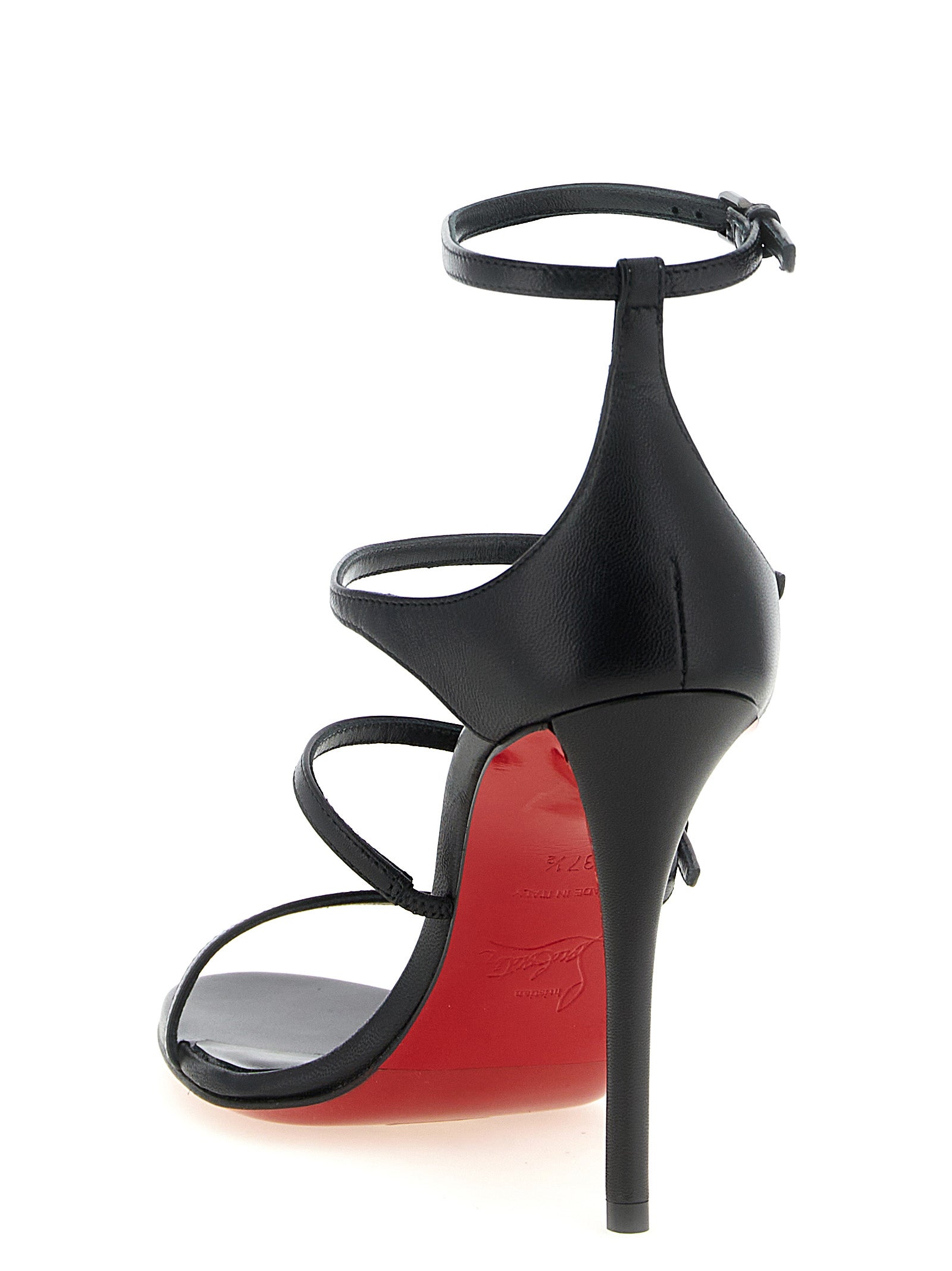 Christian Louboutin Black Goatskin Stiletto Heel Sandals Christian Louboutin