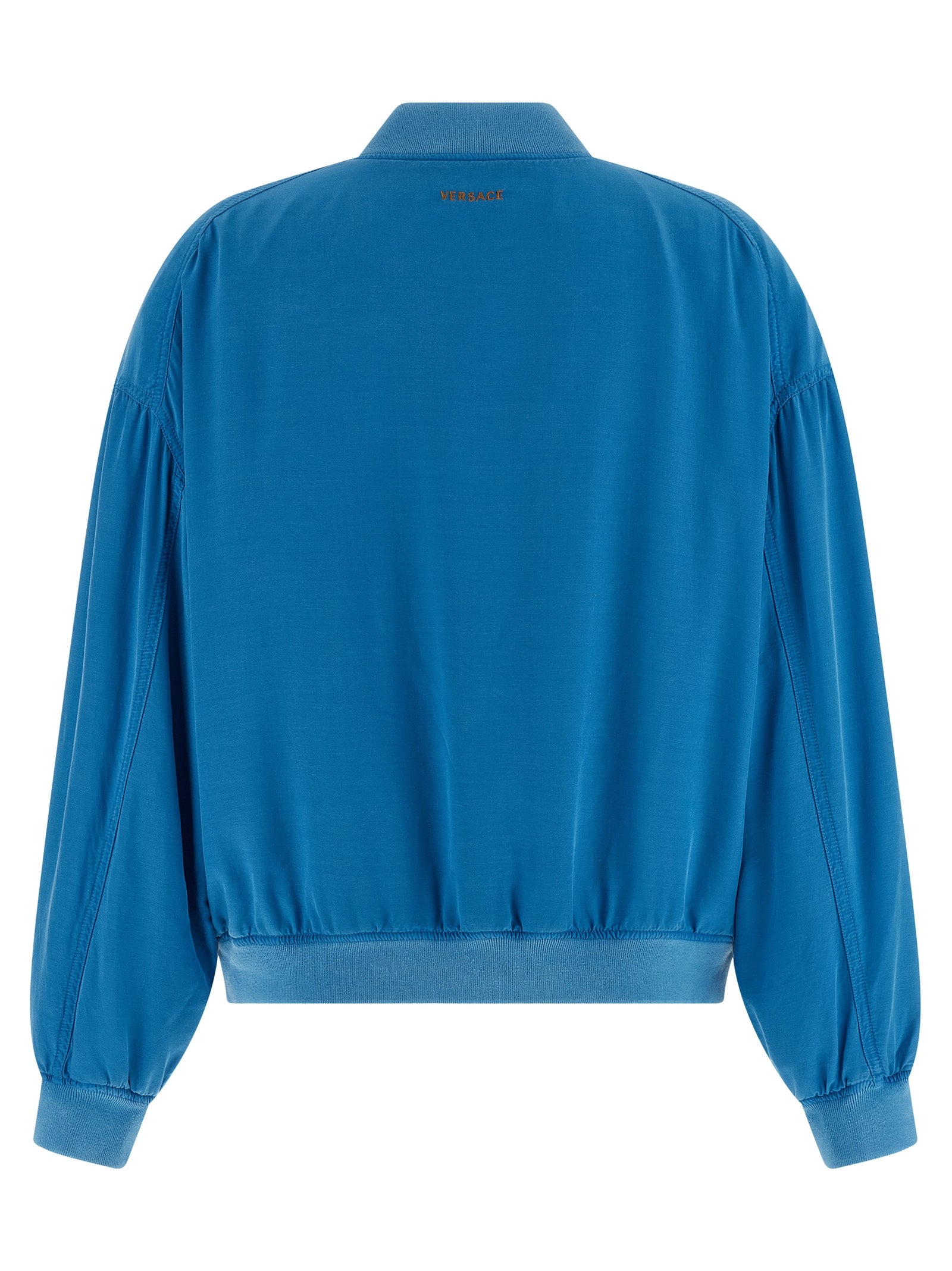Versace Blue Silk Bomber Versace