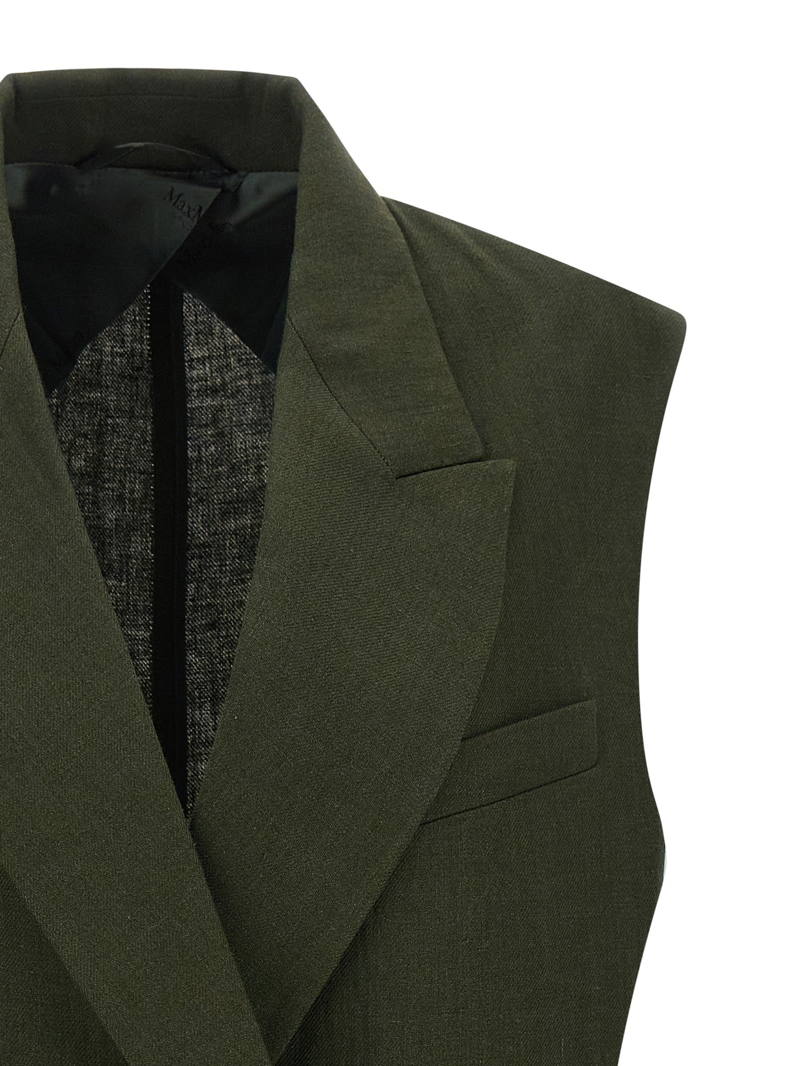 Max Mara Bicolor Linen Sleeveless Jacket Max Mara