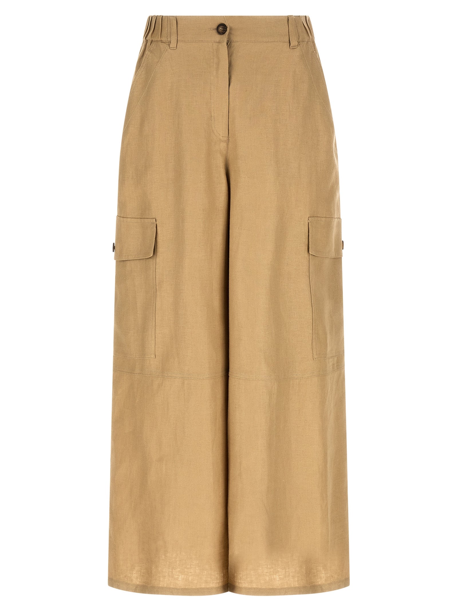 Max Mara Beige Linen Cargo Pants Max Mara