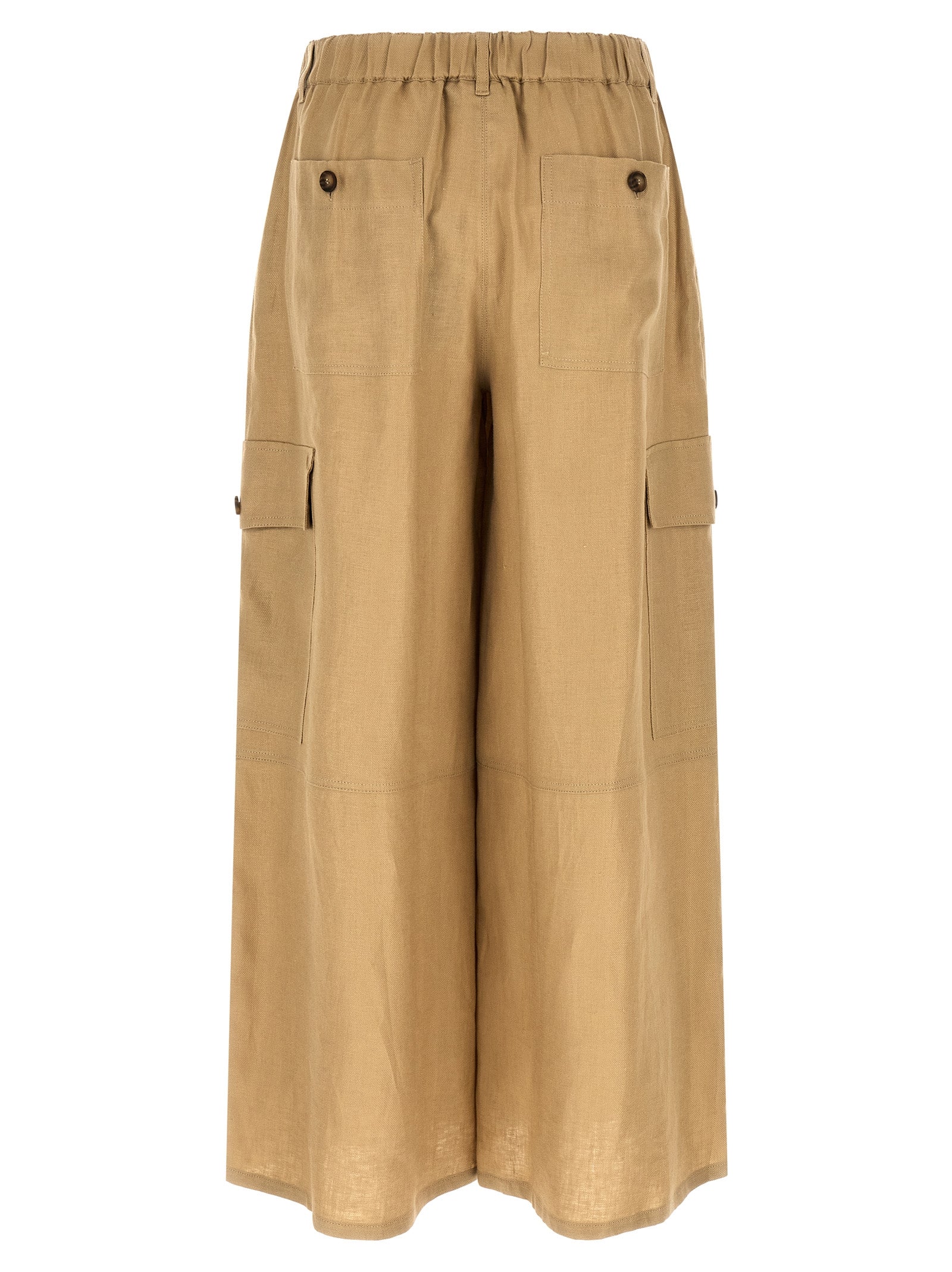 Max Mara Beige Linen Cargo Pants Max Mara