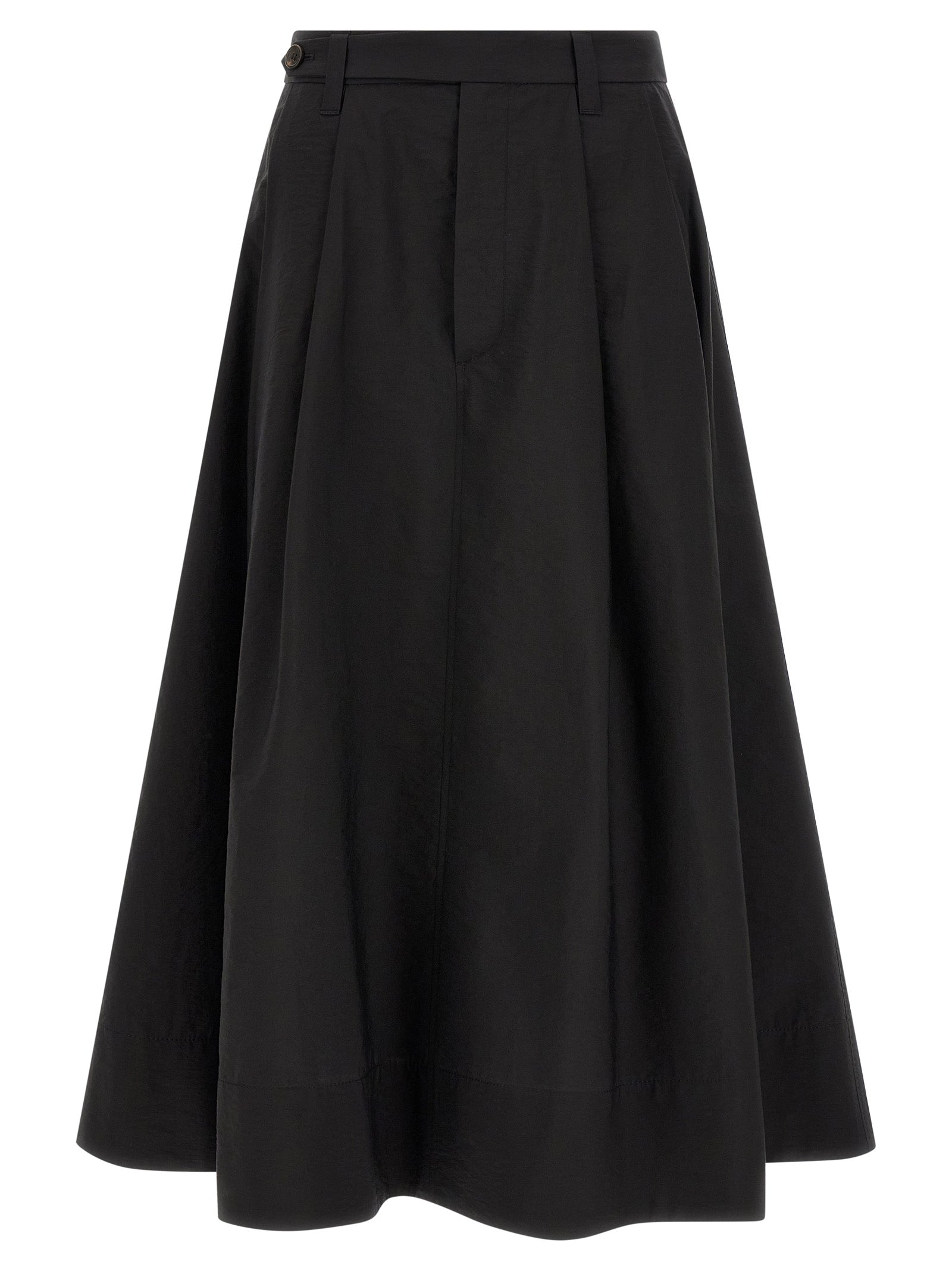 Brunello Cucinelli Black Cotton Midi Skirt Brunello Cucinelli