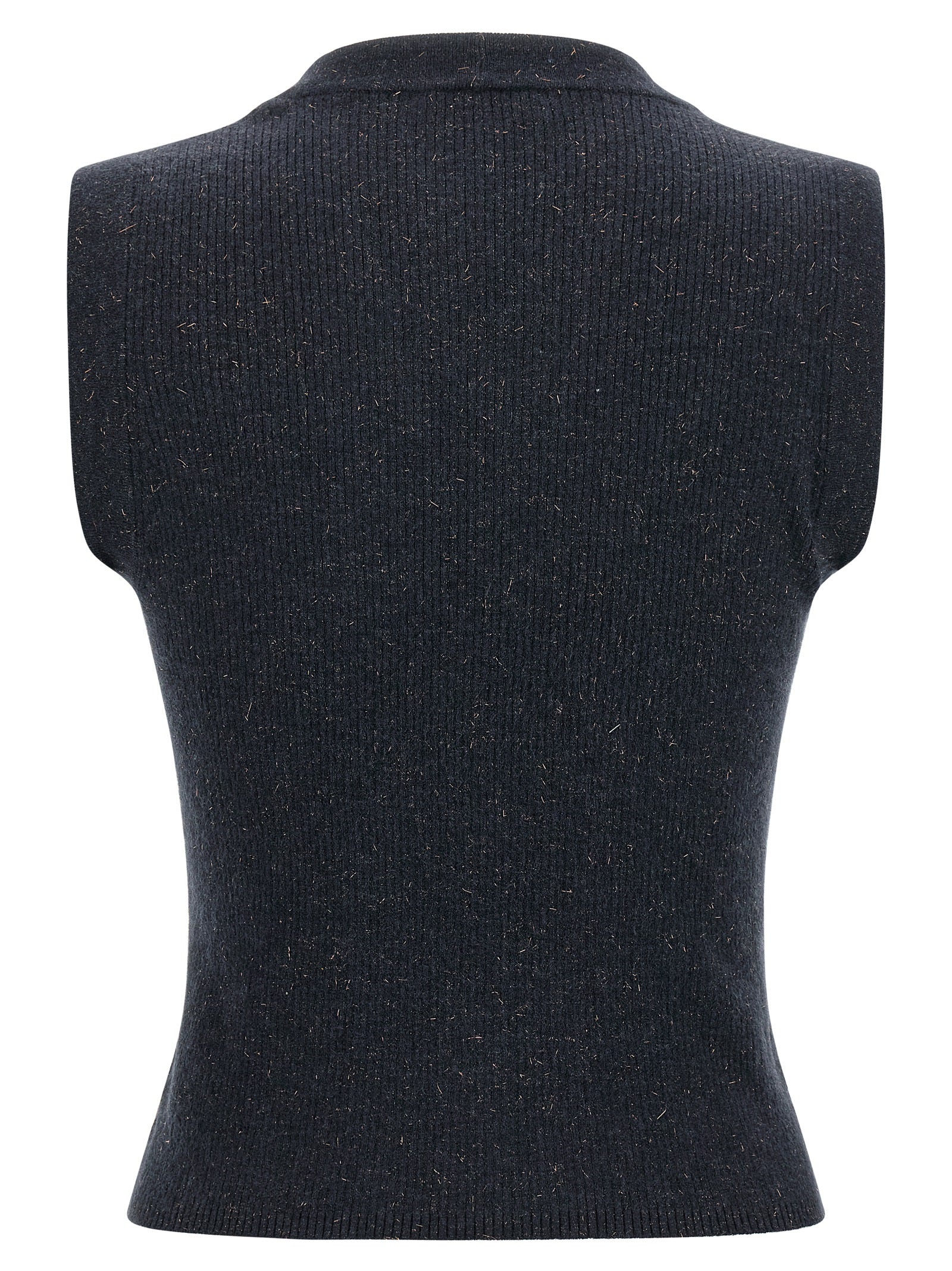 Brunello Cucinelli Blue Cashmere Sleeveless Jacket Brunello Cucinelli