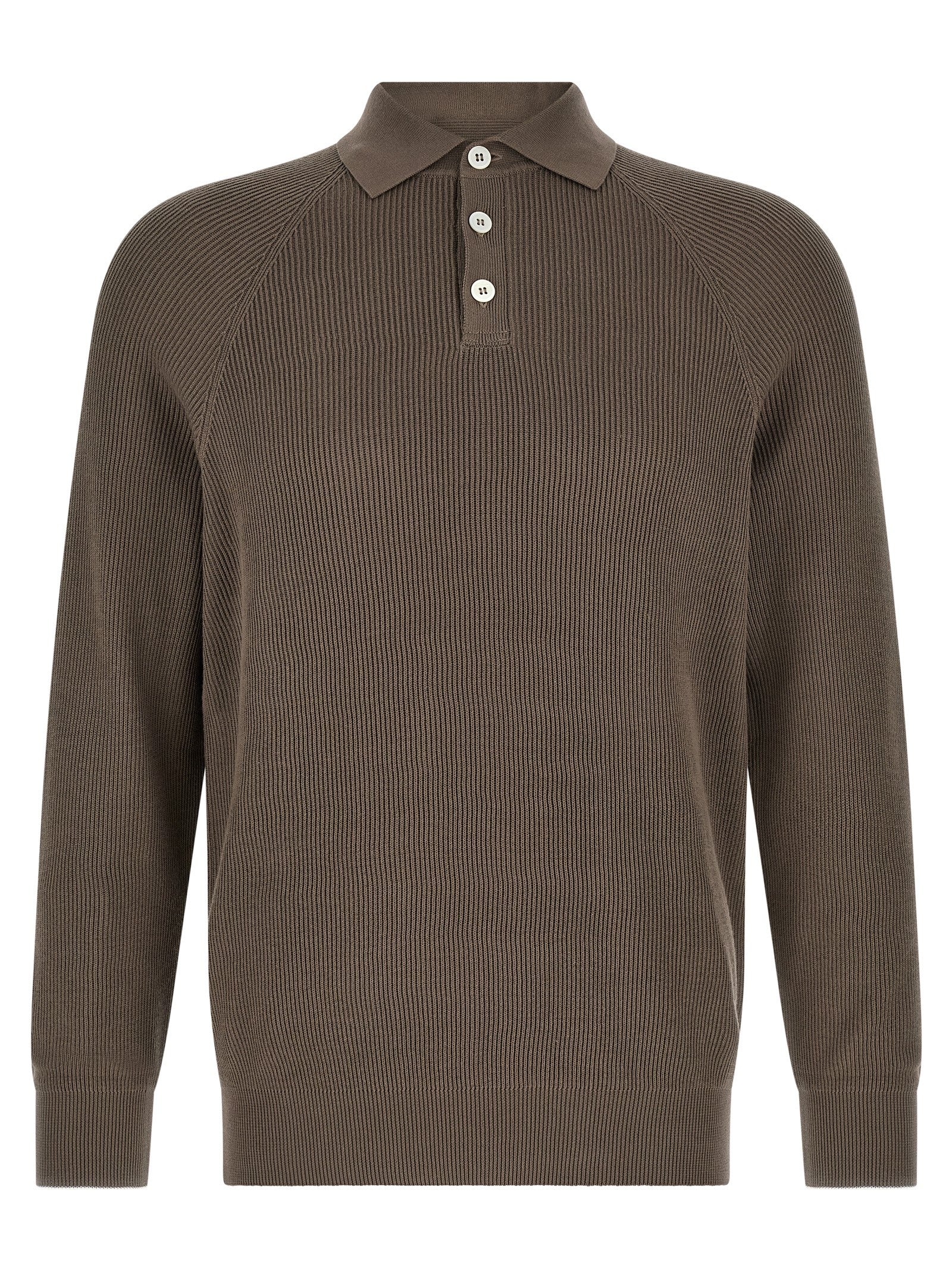 Brunello Cucinelli Brown Cotton Polo Shirt Brunello Cucinelli