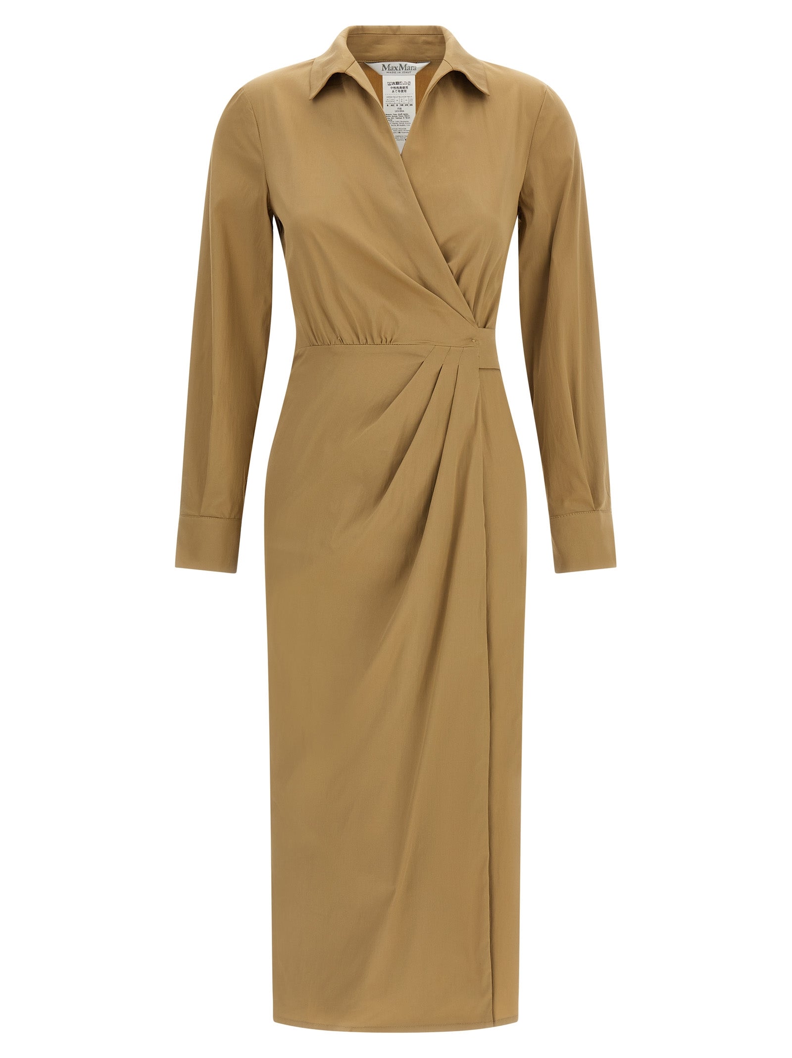 Max Mara Beige Cotton Midi Dress Max Mara