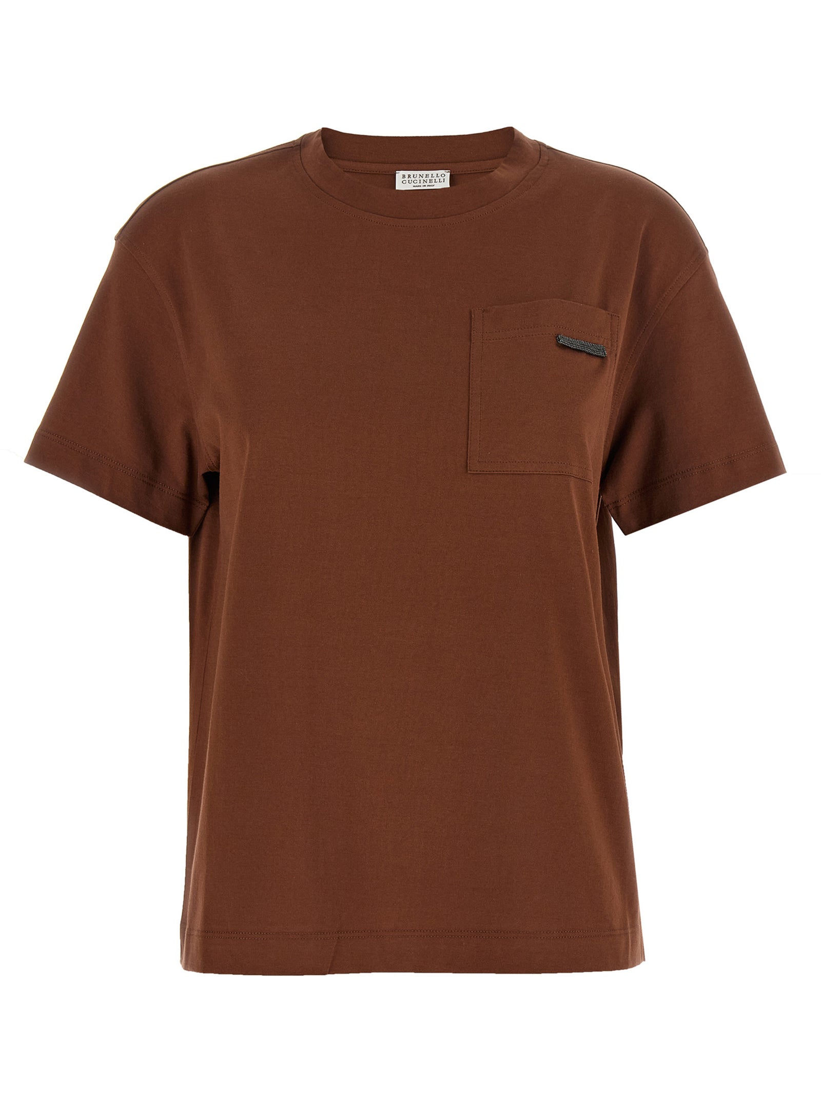 Brunello Cucinelli Brown Cotton T-Shirt Brunello Cucinelli