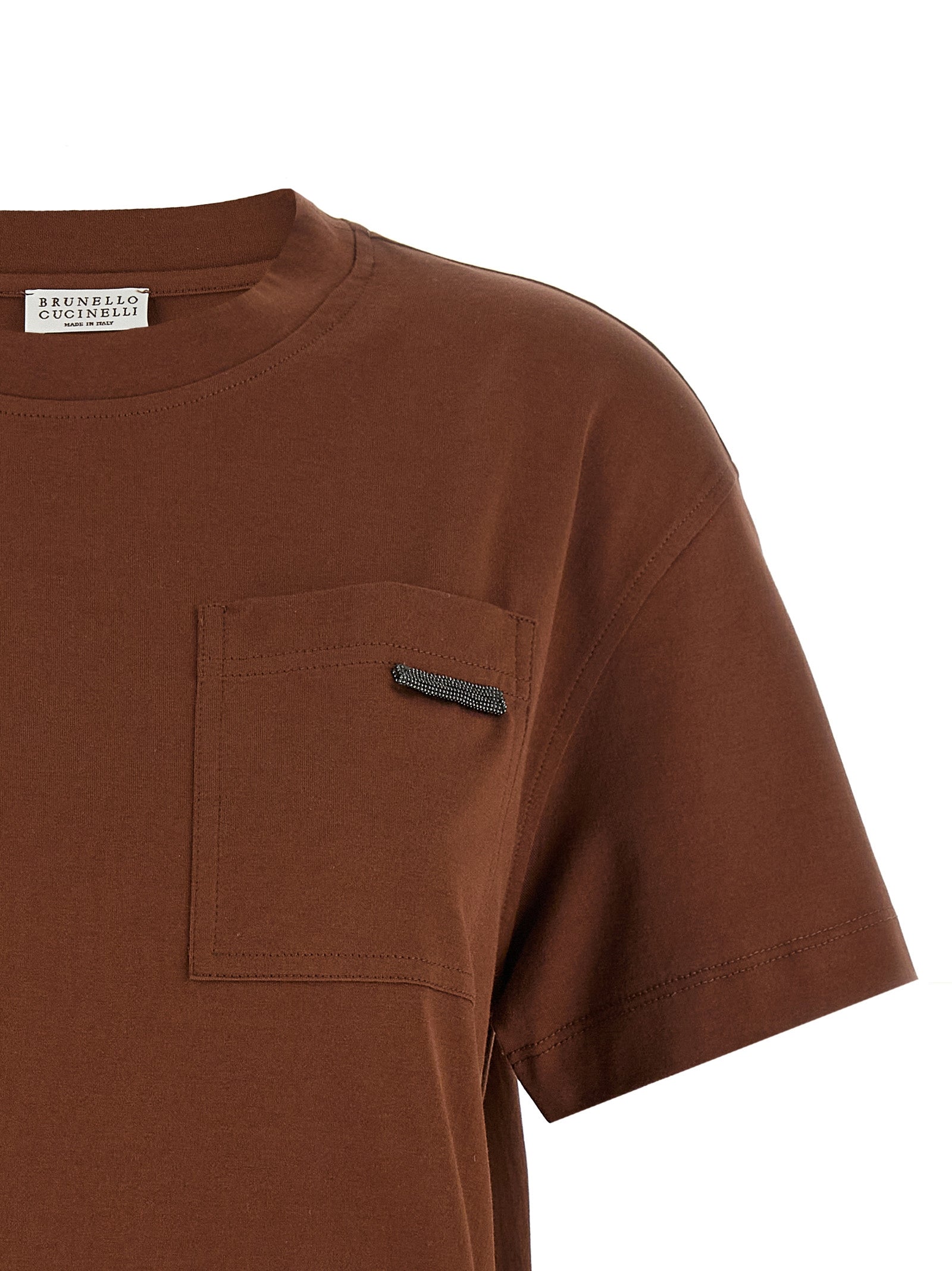 Brunello Cucinelli Brown Cotton T-Shirt Brunello Cucinelli
