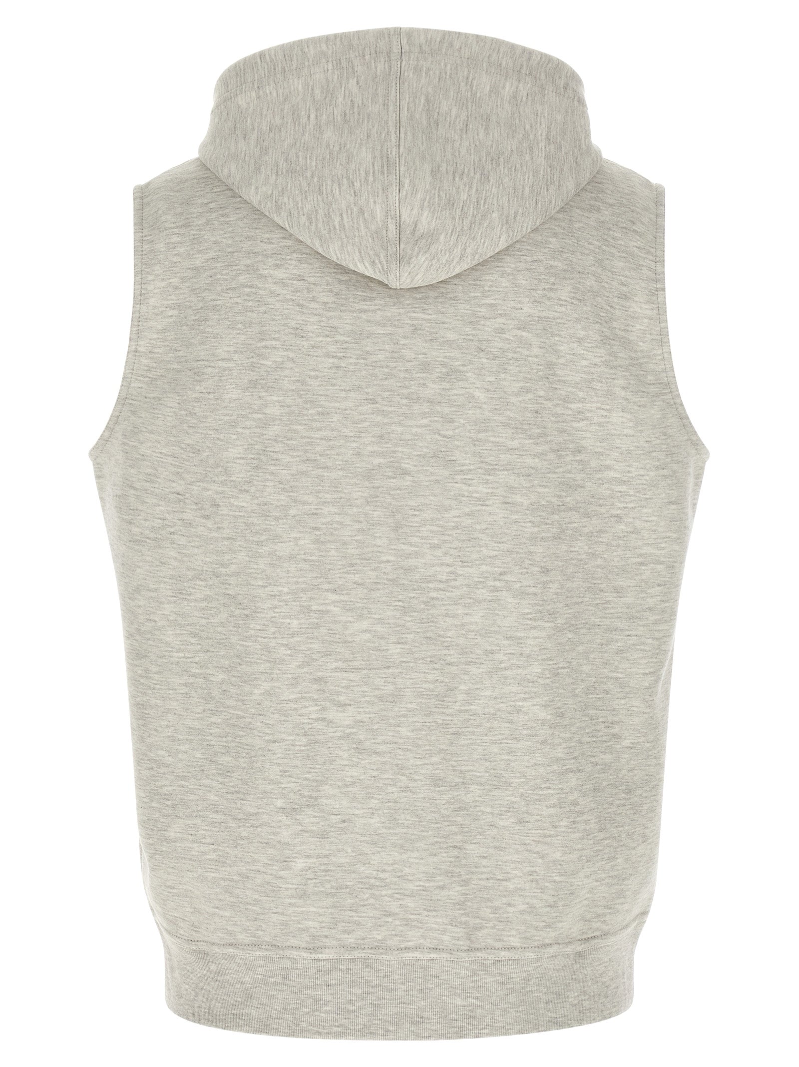 Brunello Cucinelli Gray Cotton Sleeveless Jacket Brunello Cucinelli