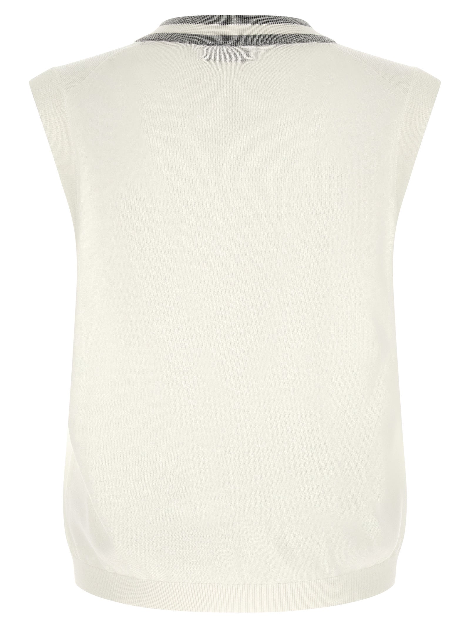 Brunello Cucinelli White Cotton Sweatshirt Brunello Cucinelli