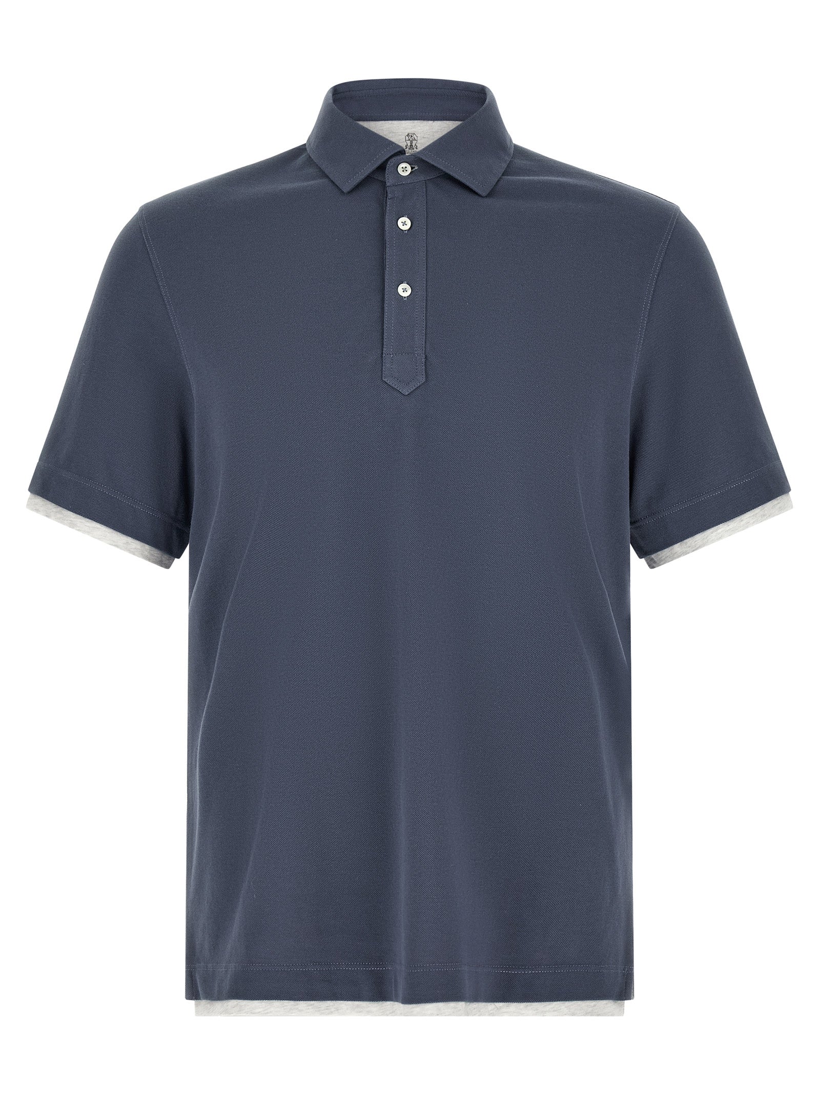 Brunello Cucinelli Blue Cotton Polo Shirt Brunello Cucinelli