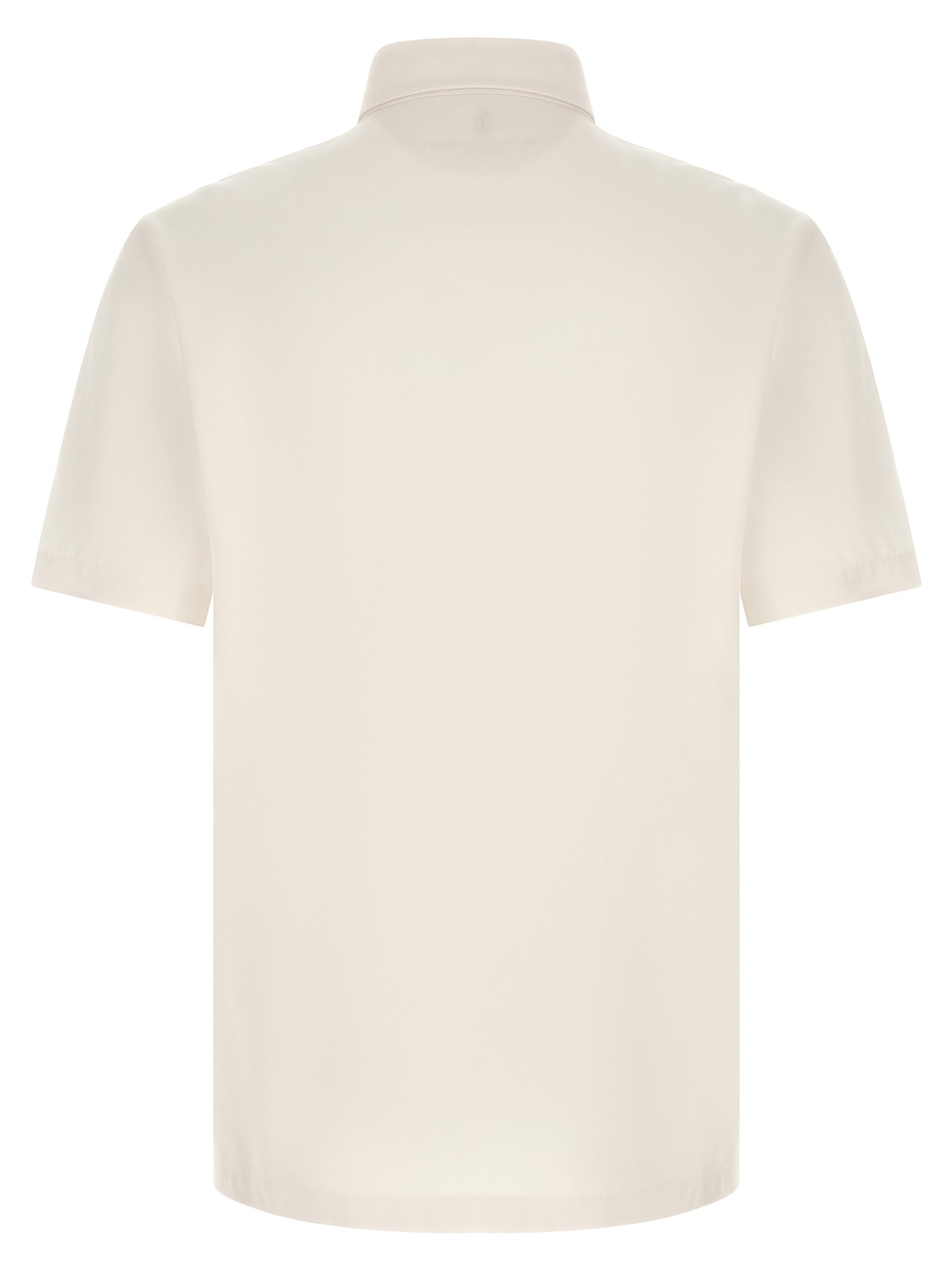 Brunello Cucinelli White Virgin Wool Polo Shirt Brunello Cucinelli