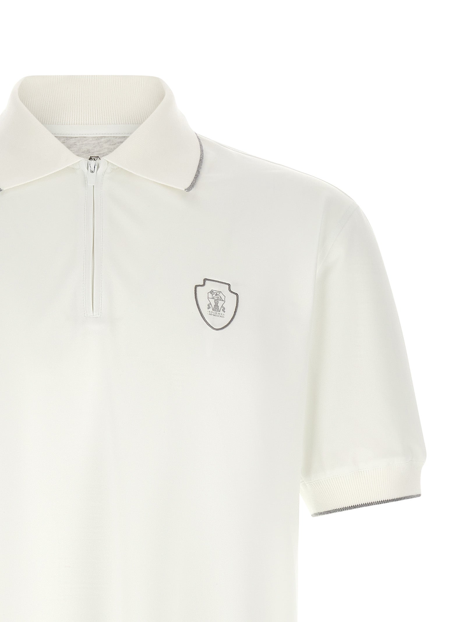 Brunello Cucinelli White Polyamide Polo Shirt Brunello Cucinelli