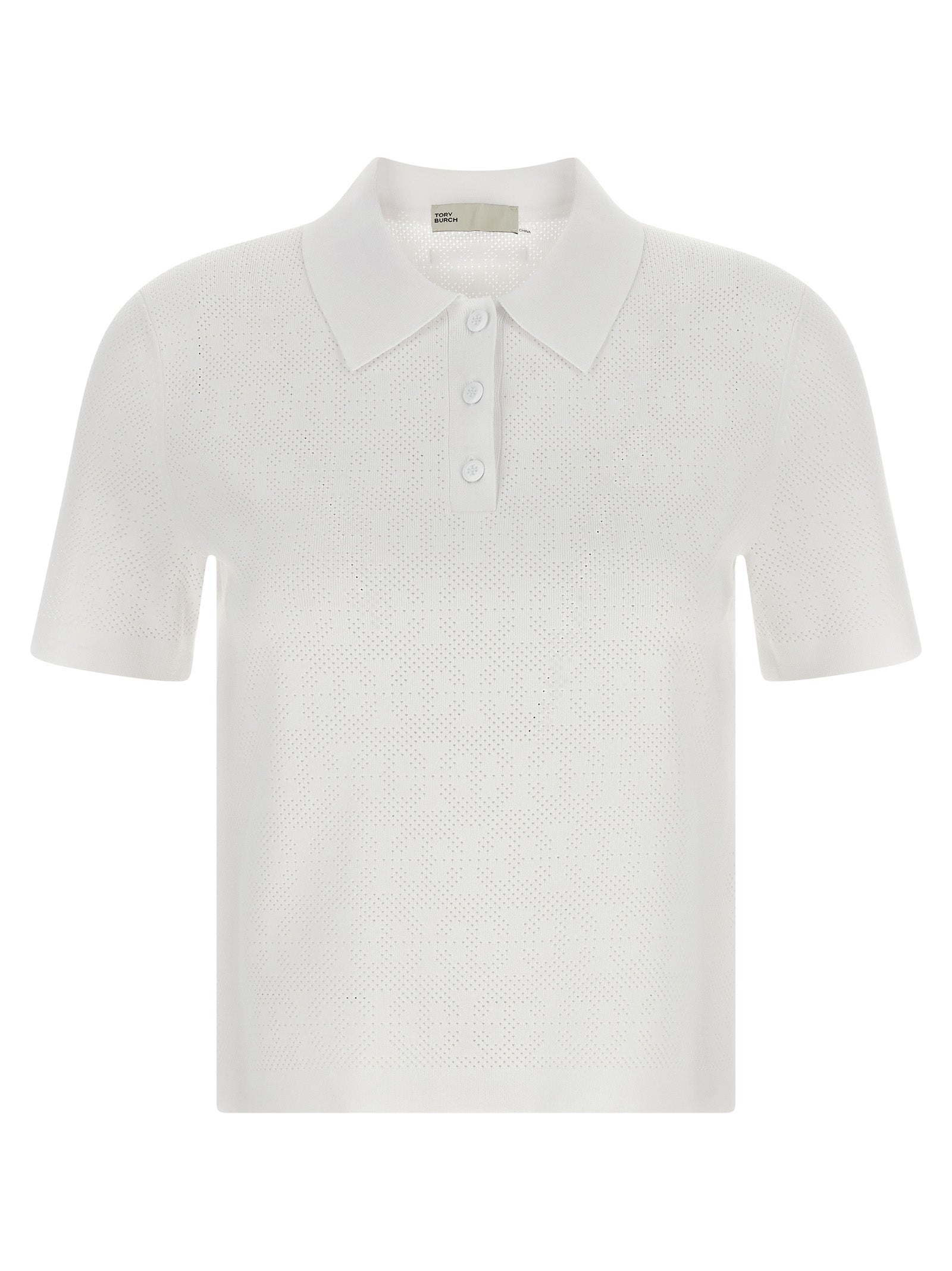 Tory Burch White Viscose Polo Shirt Tory Burch