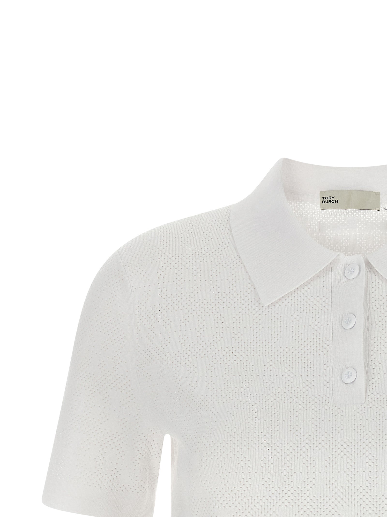 Tory Burch White Viscose Polo Shirt Tory Burch