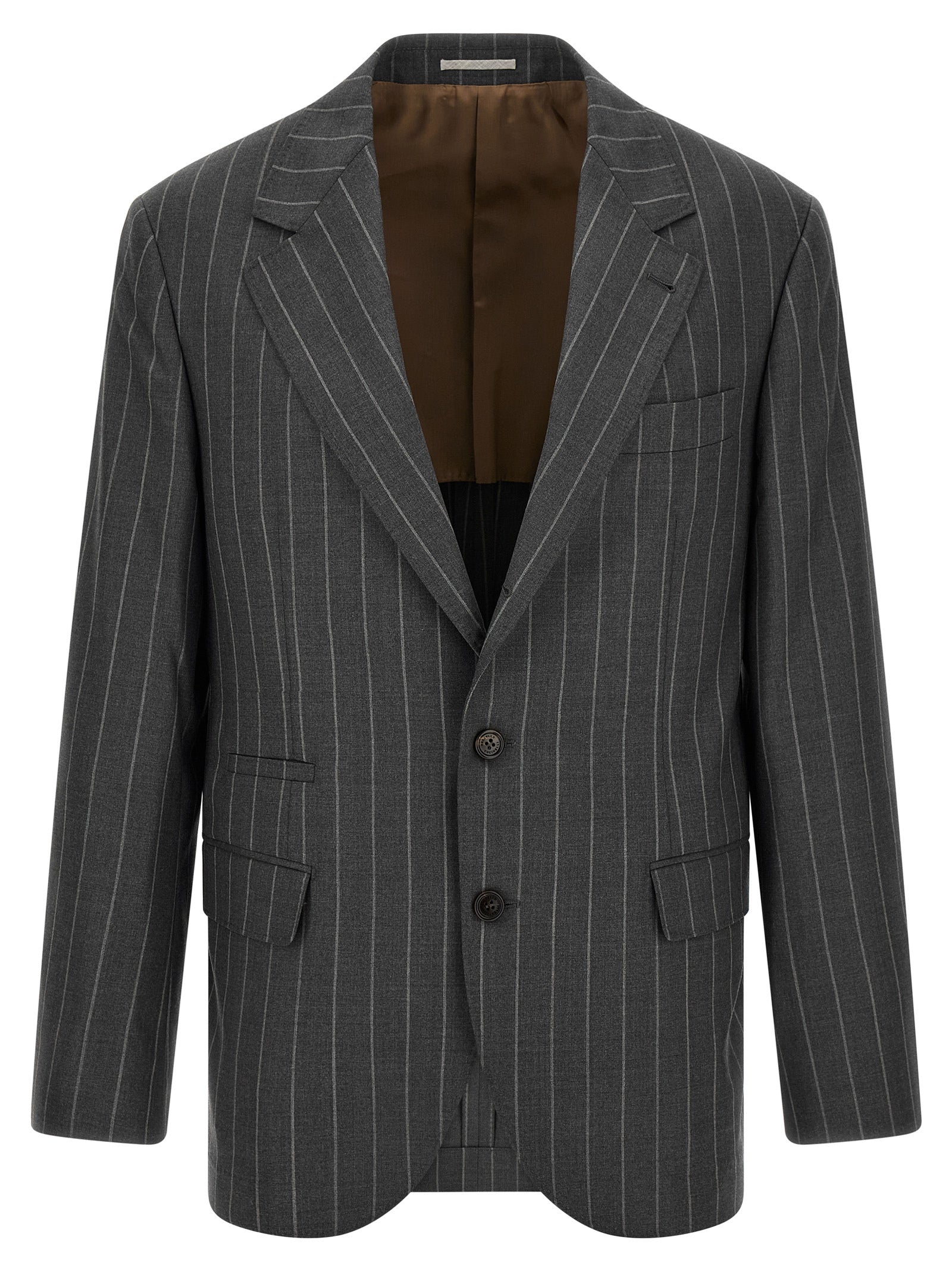 Brunello Cucinelli Gray Virgin Wool Blazer Brunello Cucinelli