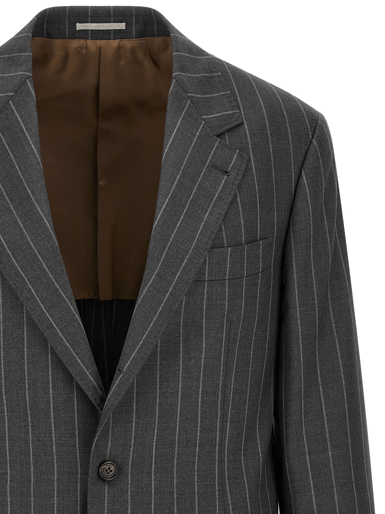 Brunello Cucinelli Gray Virgin Wool Blazer Brunello Cucinelli
