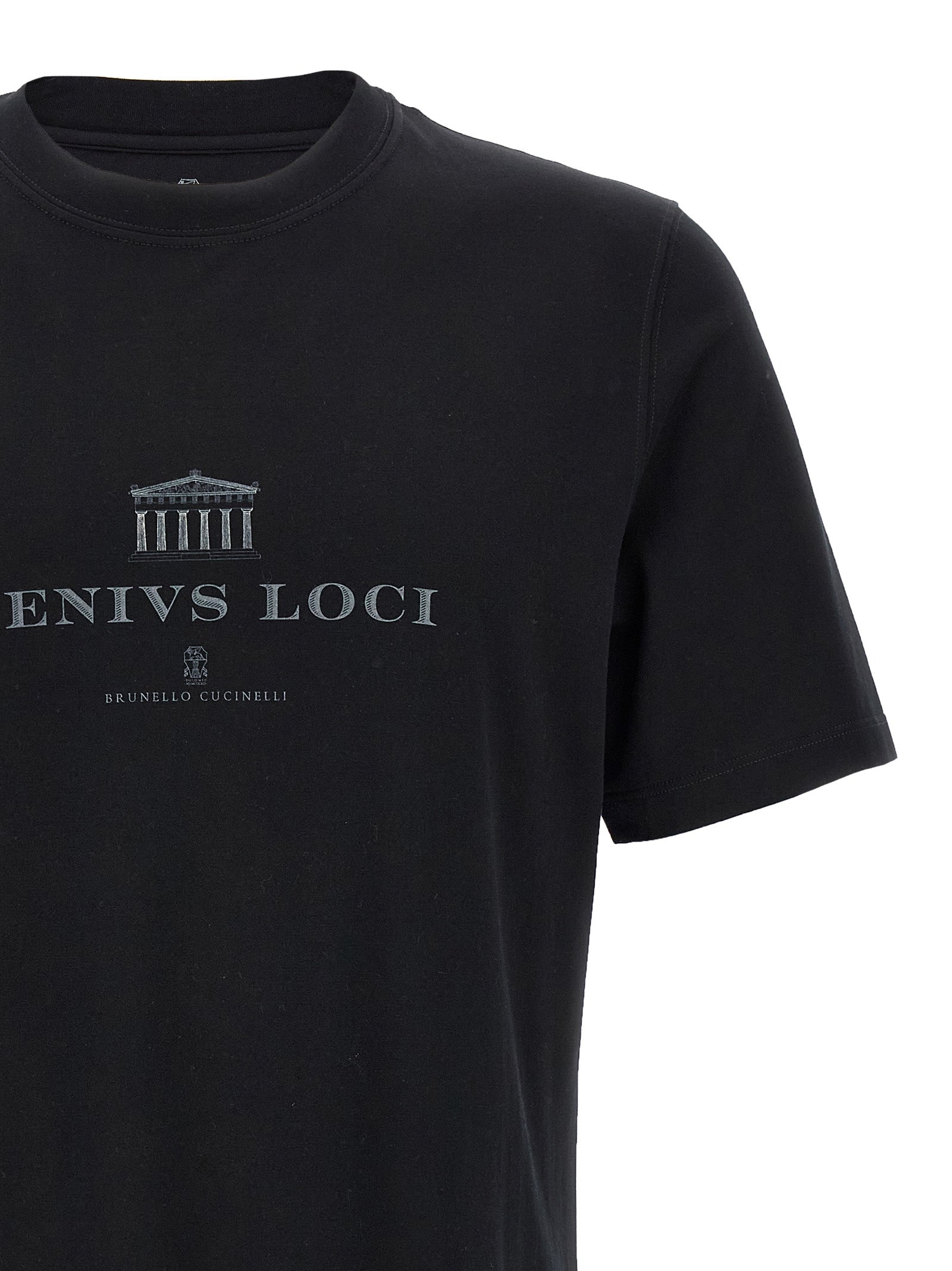 Brunello Cucinelli Black Cotton T-Shirt Brunello Cucinelli