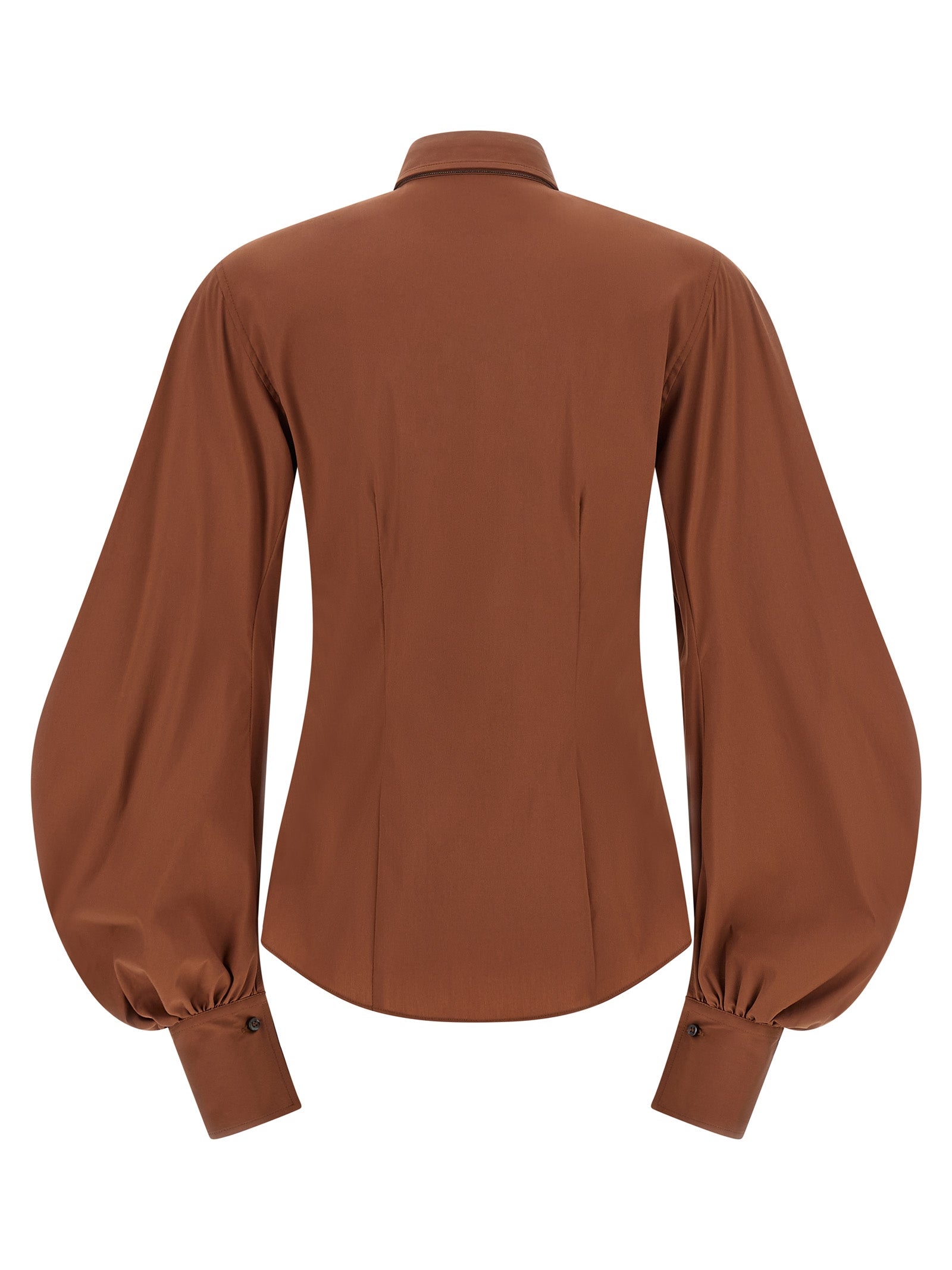 Brunello Cucinelli Brown Cotton Blouse Brunello Cucinelli
