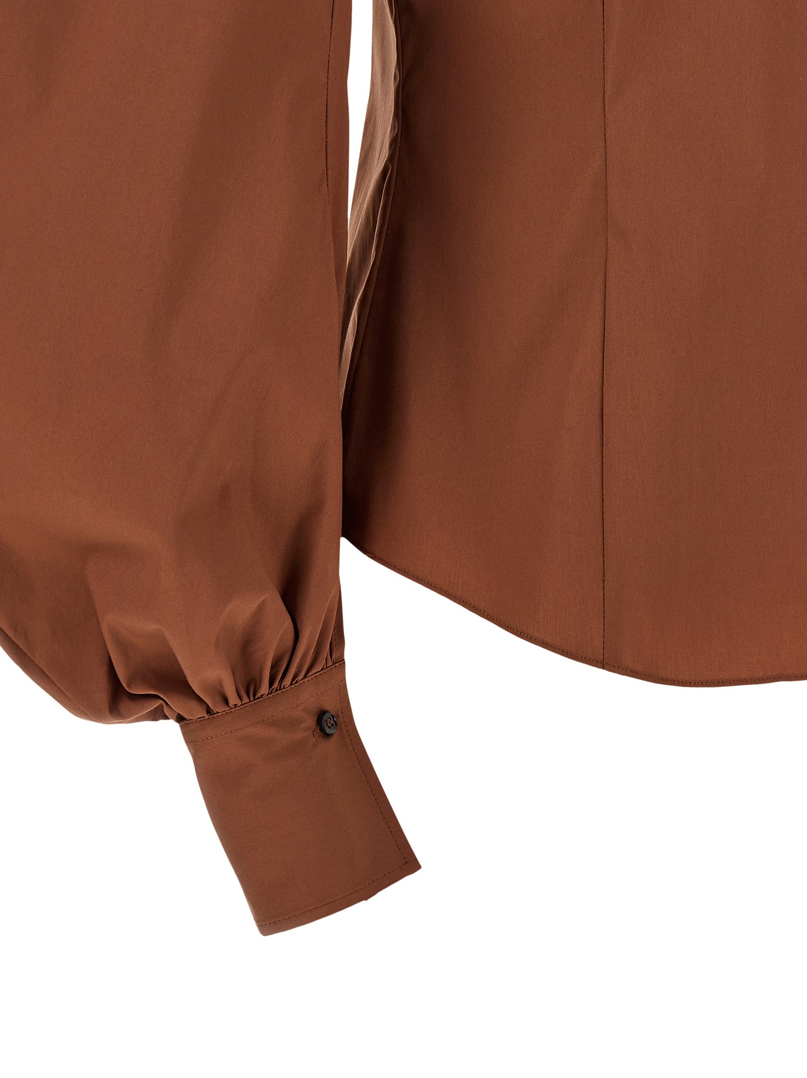 Brunello Cucinelli Brown Cotton Blouse Brunello Cucinelli