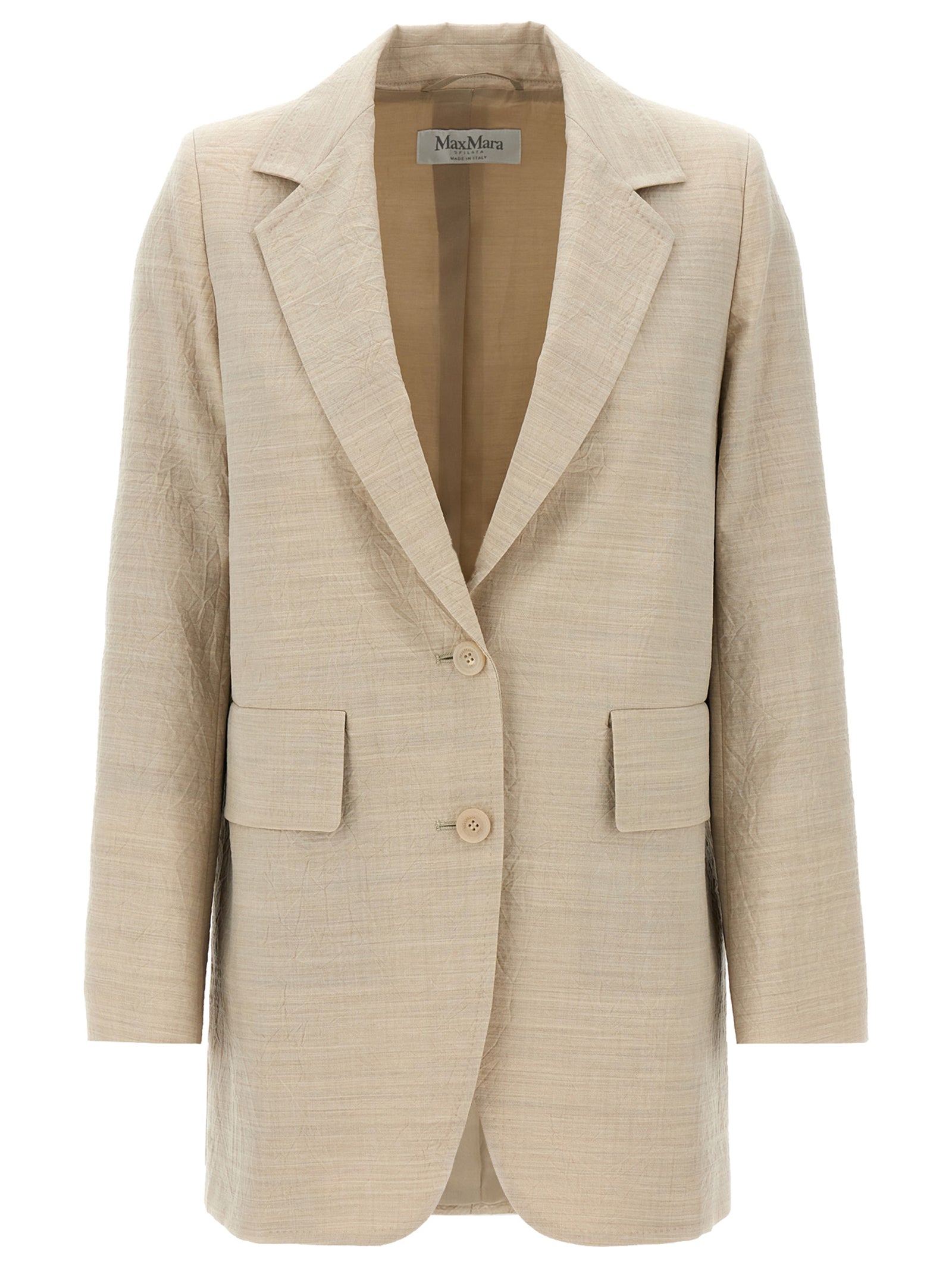 Max Mara Beige Virgin Wool Blazer Max Mara