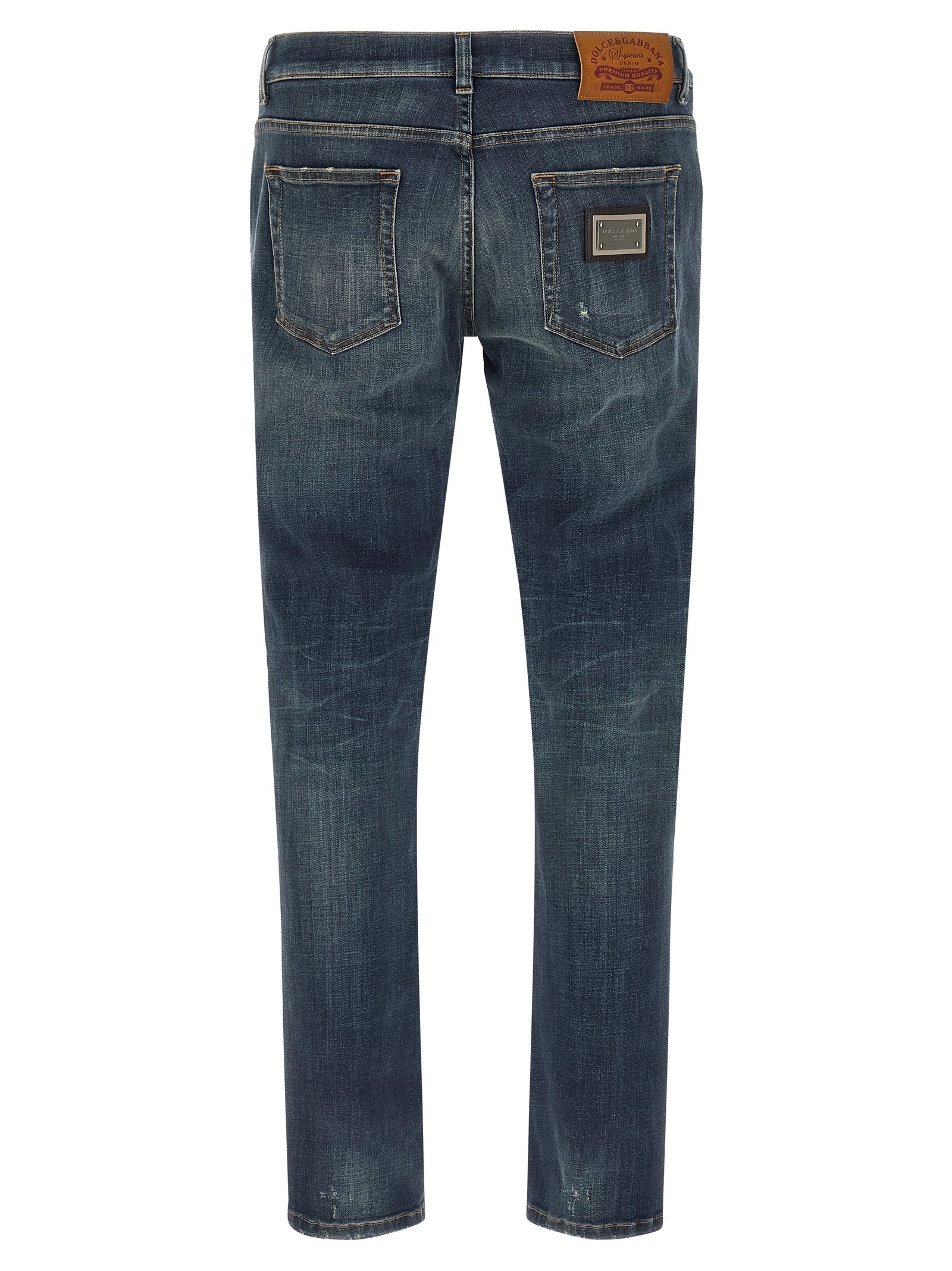 Dolce & Gabbana Blue Cotton Straight-Leg Jeans Dolce & Gabbana