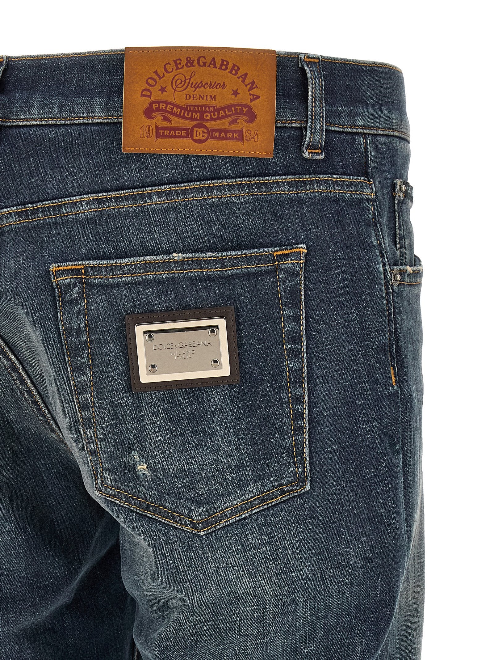Dolce & Gabbana Blue Cotton Straight-Leg Jeans Dolce & Gabbana