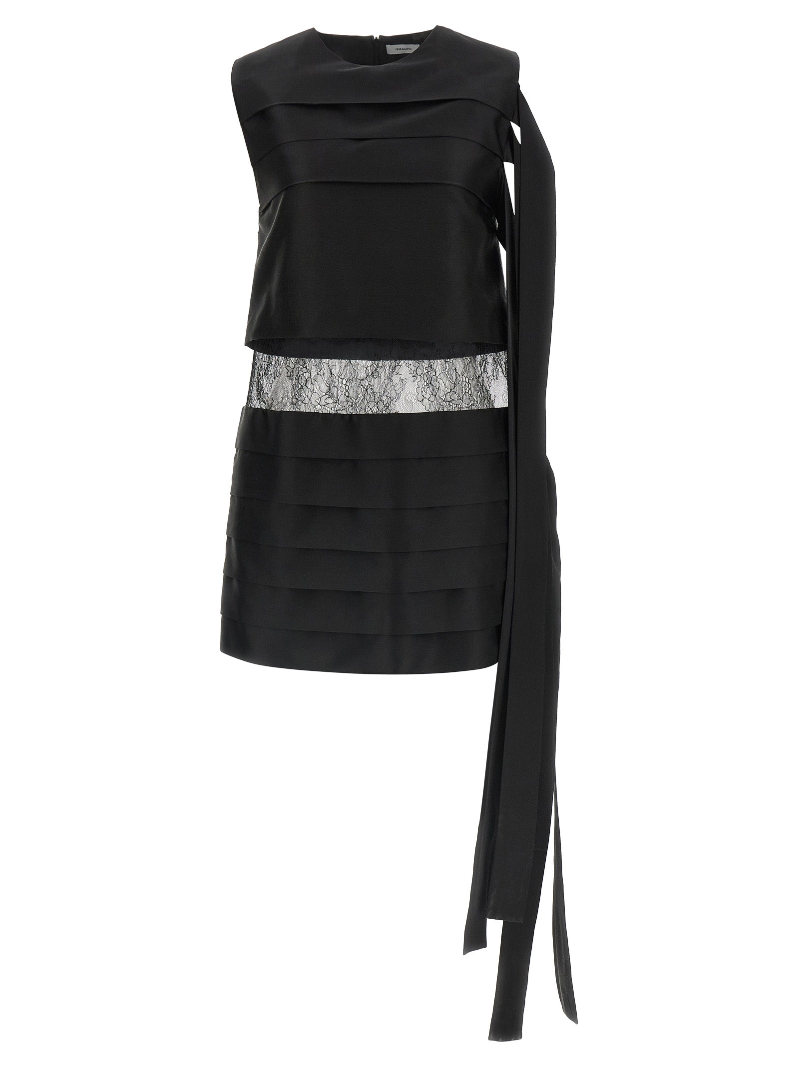Ferragamo Black Silk Short Dress Ferragamo