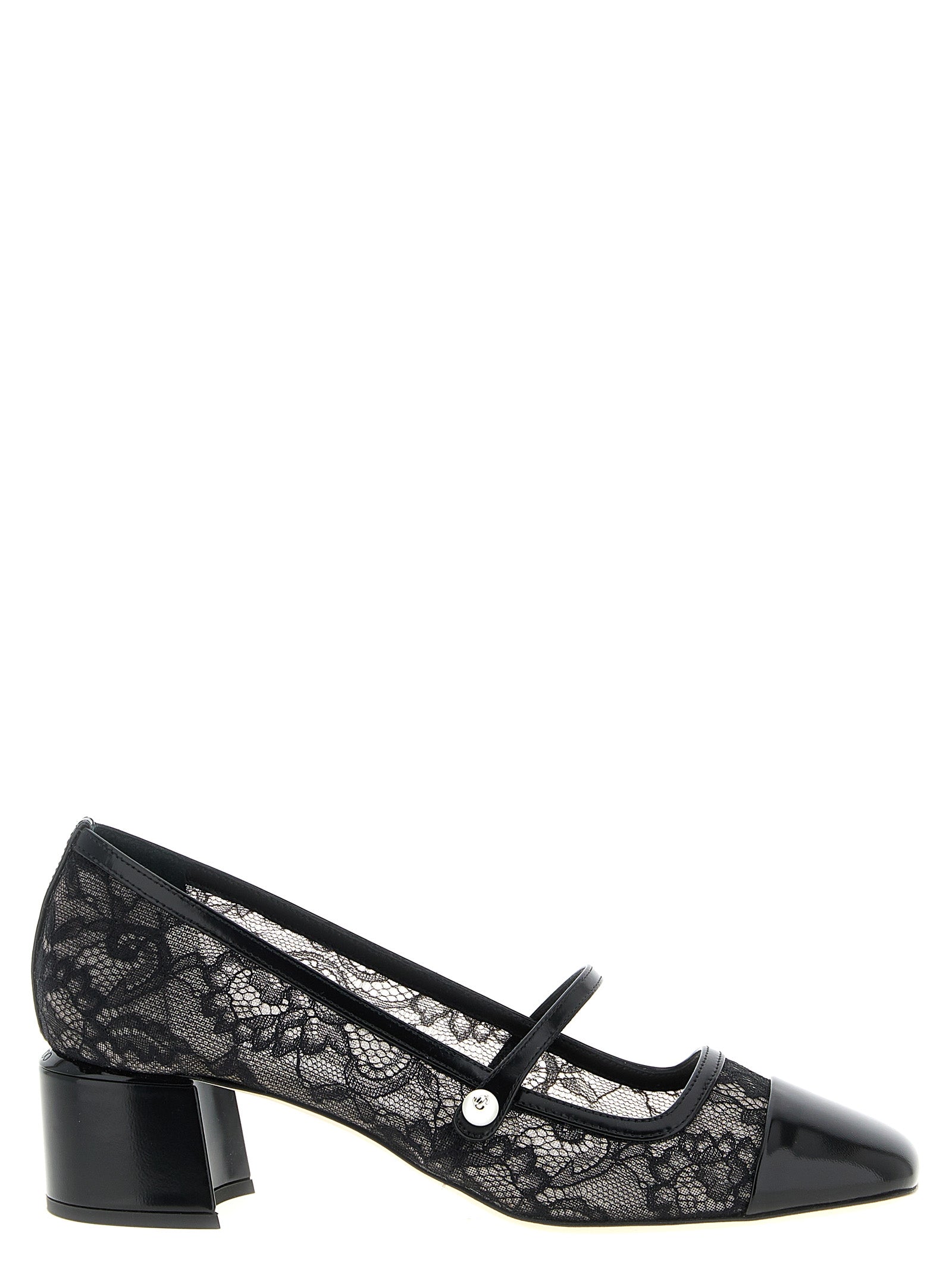 Jimmy Choo Black Tencel Mid Heel Pumps Jimmy Choo