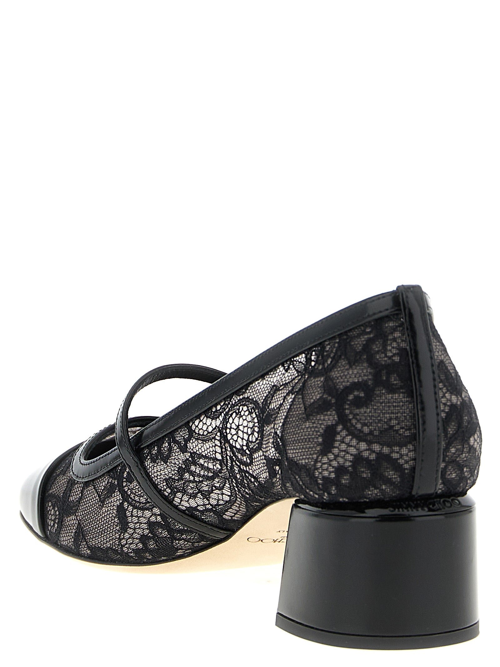 Jimmy Choo Black Tencel Mid Heel Pumps Jimmy Choo