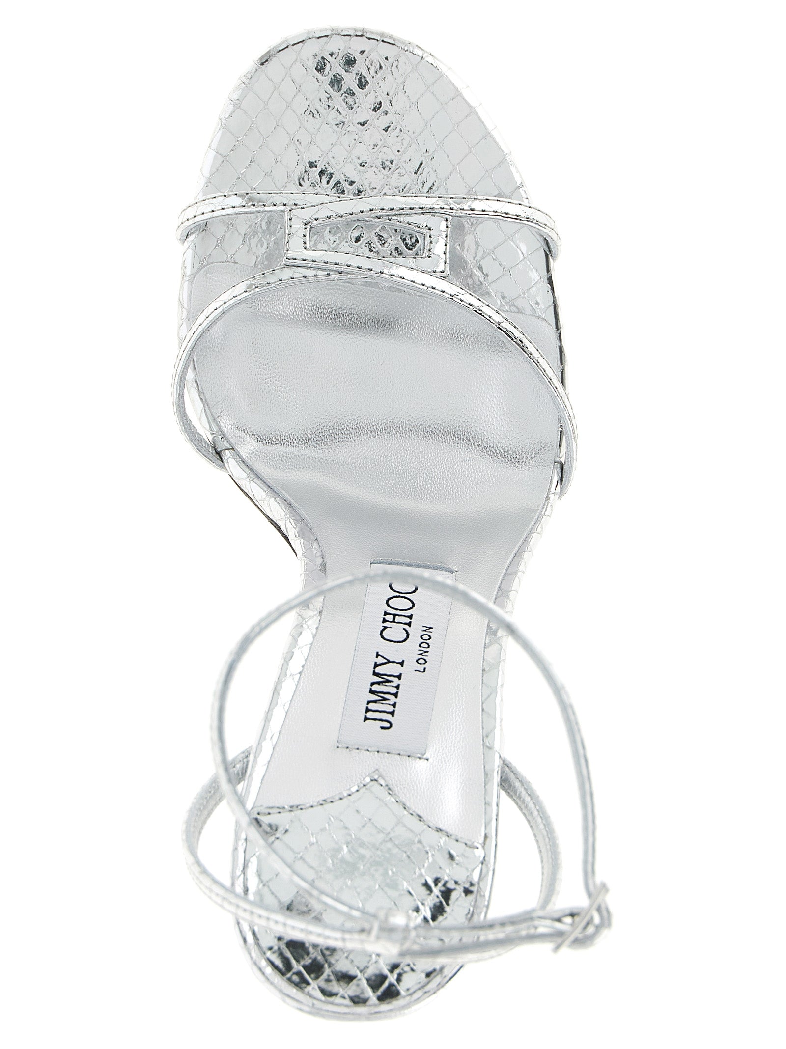 Jimmy Choo Silver Leather Stiletto Heel Sandals Jimmy Choo