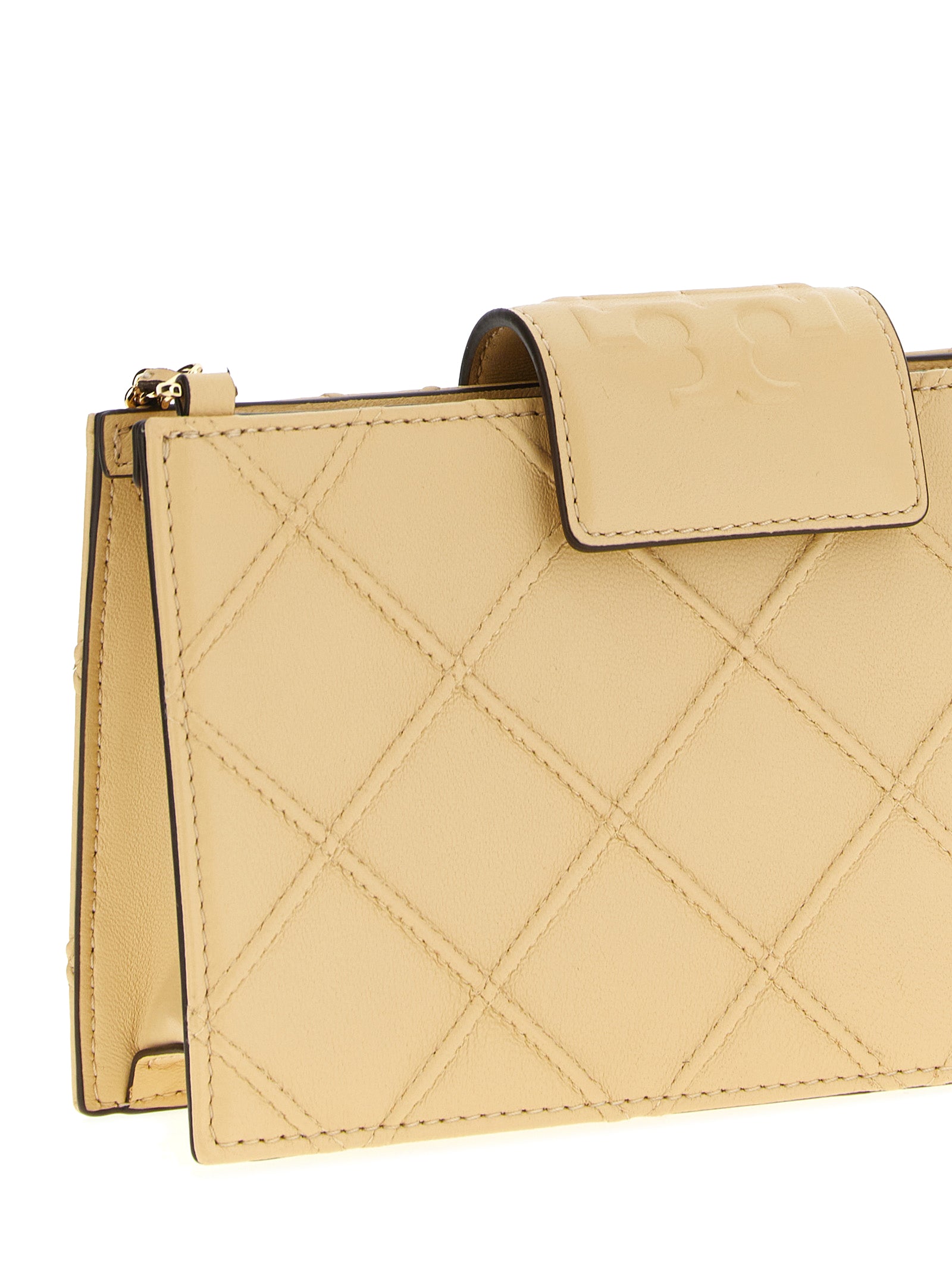 Tory Burch Beige Lamb Leather Cardholder Tory Burch