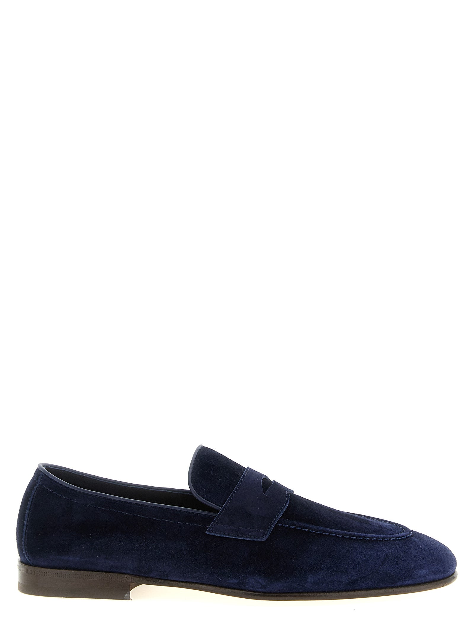 Brunello Cucinelli Blue Calfskin Slip-On Loafers Brunello Cucinelli