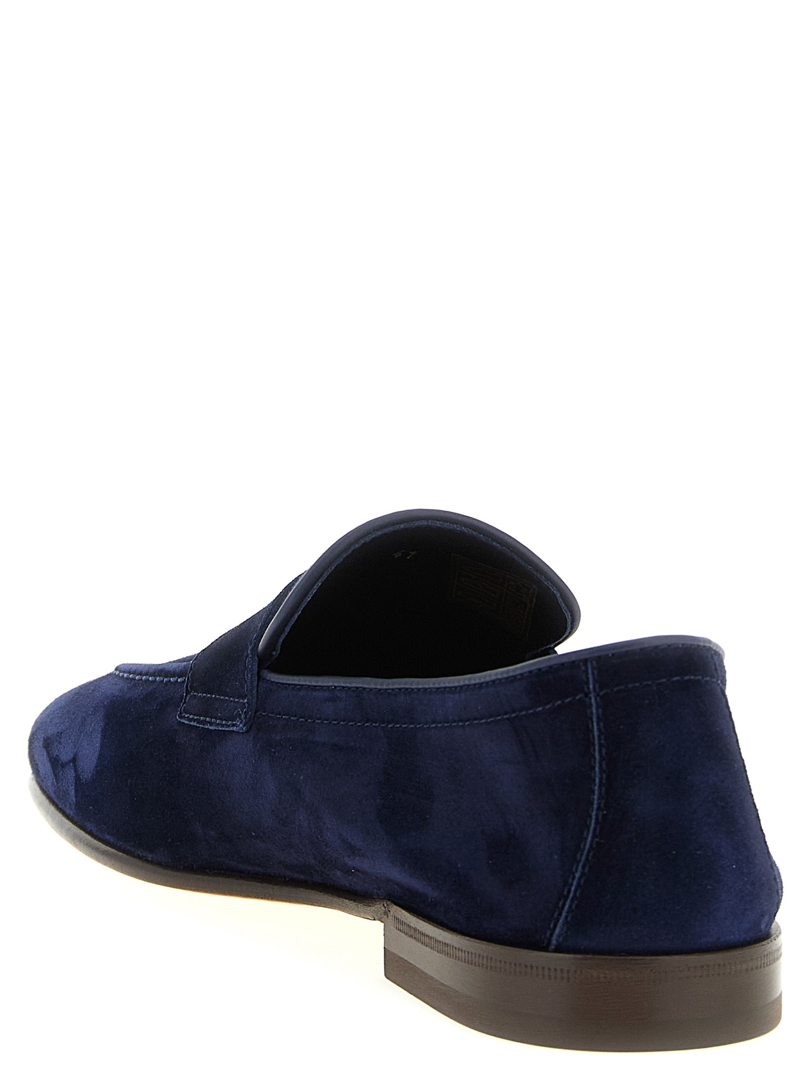 Brunello Cucinelli Blue Calfskin Slip-On Loafers Brunello Cucinelli