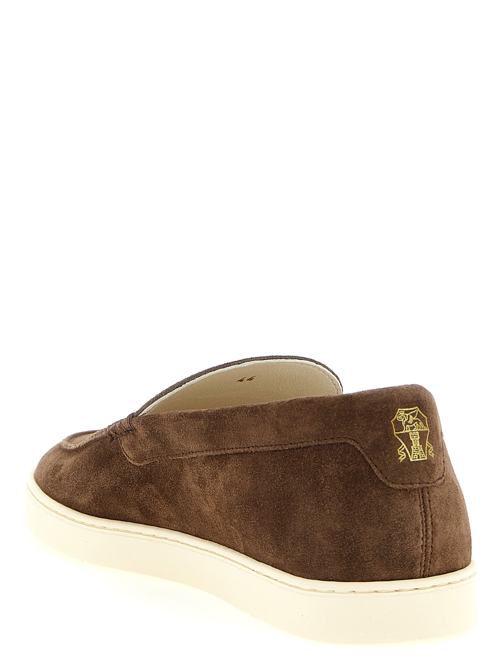 Brunello Cucinelli Brown Calfskin Slip-On Loafers Brunello Cucinelli