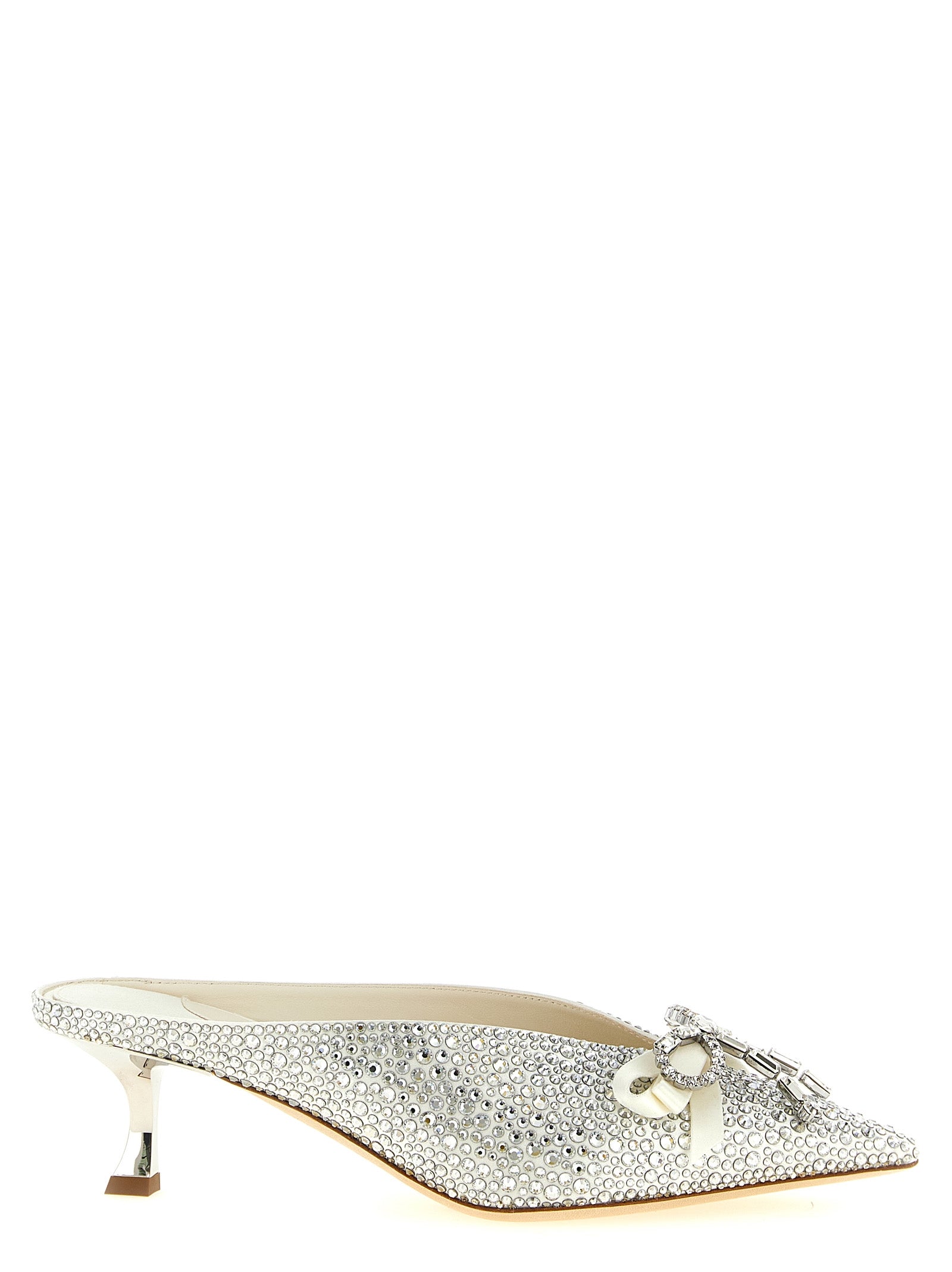 Jimmy Choo Silver Tencel Mid Heel Pumps Jimmy Choo