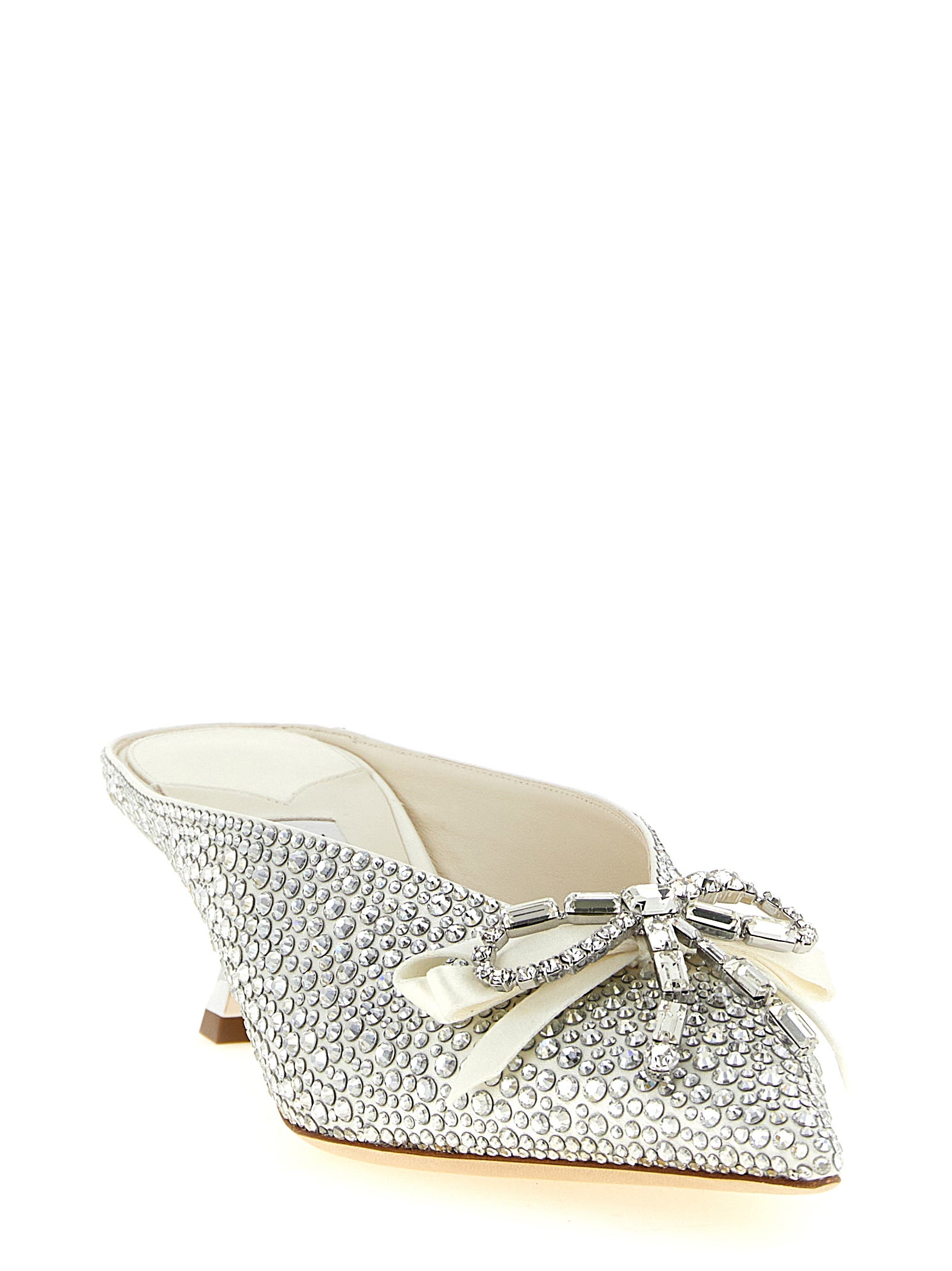 Jimmy Choo Silver Tencel Mid Heel Pumps Jimmy Choo