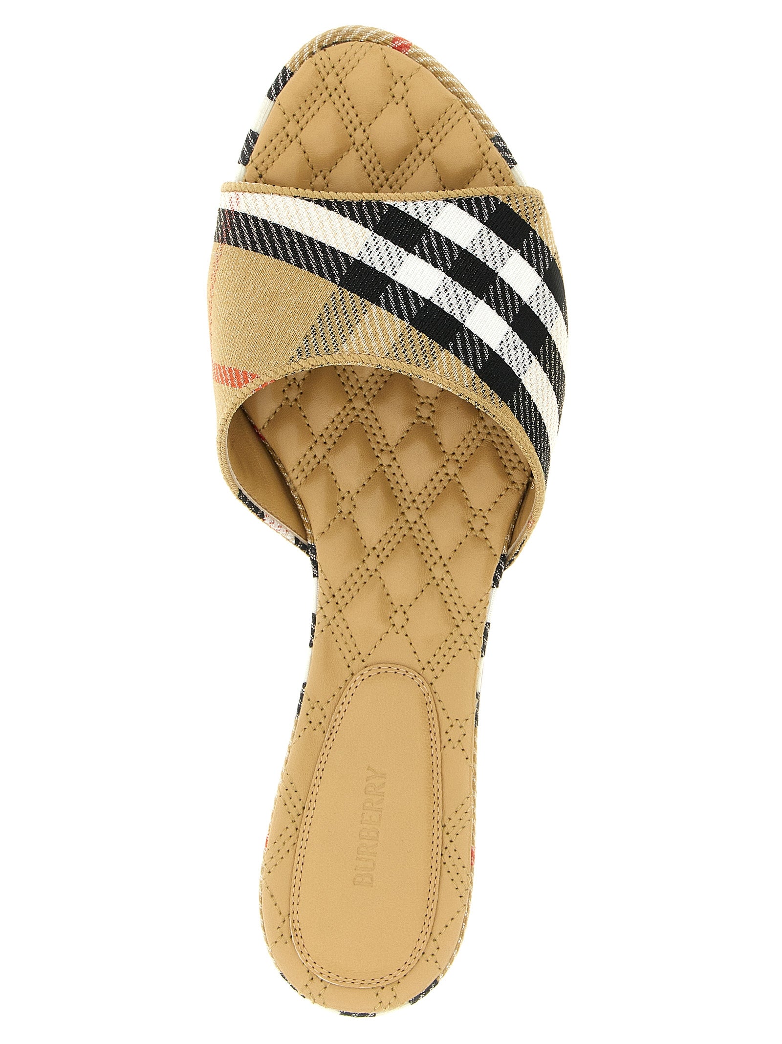 Burberry Beige Polyester Slides Burberry