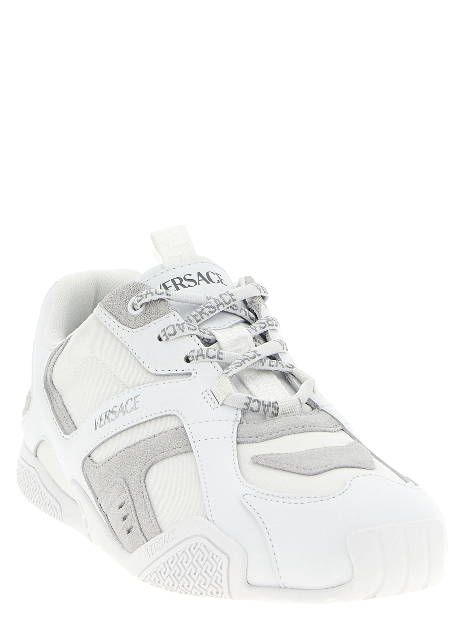 Versace White Calfskin Athletic Sneakers Versace