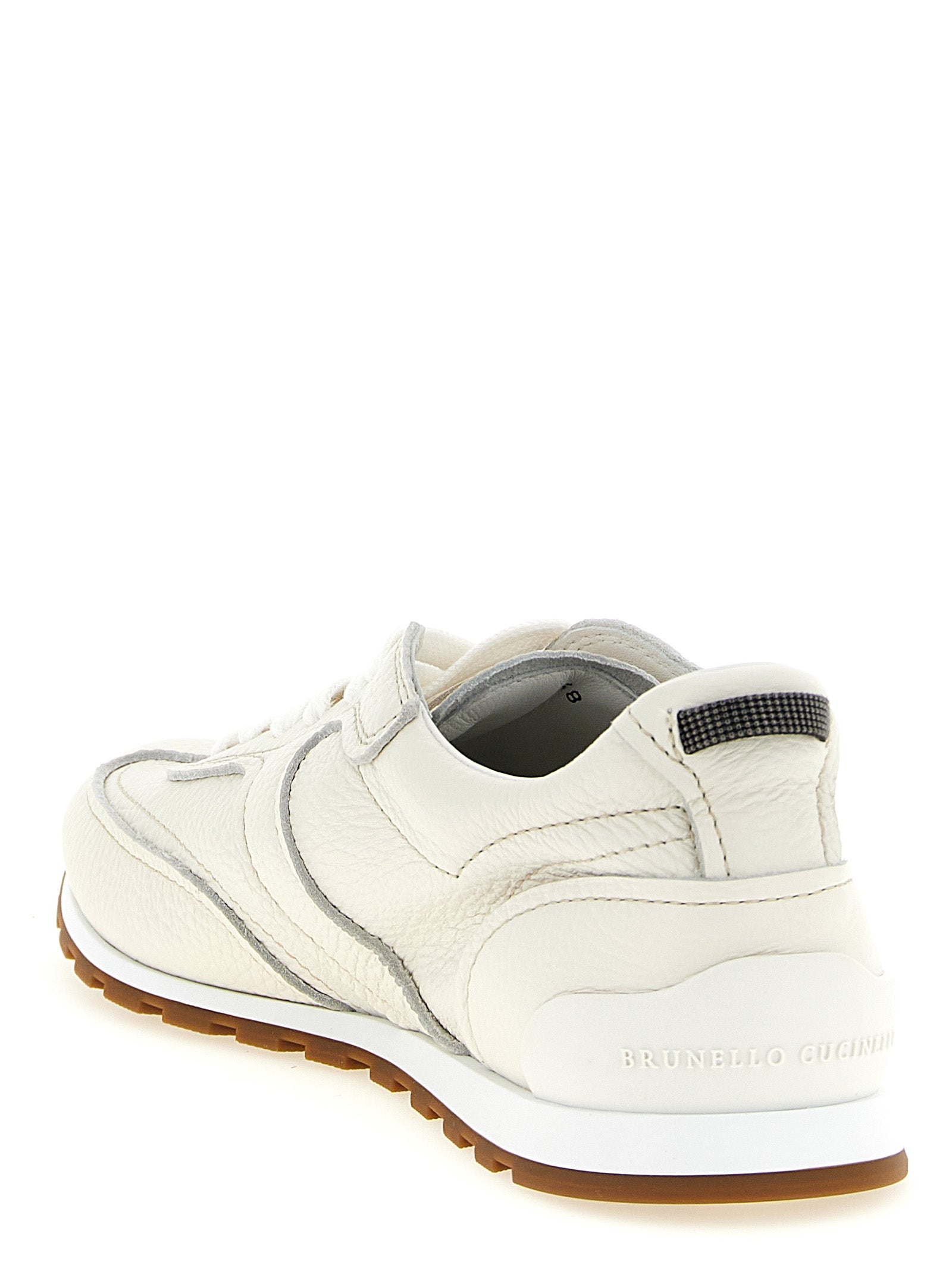 Brunello Cucinelli White Goatskin Athletic Sneakers Brunello Cucinelli